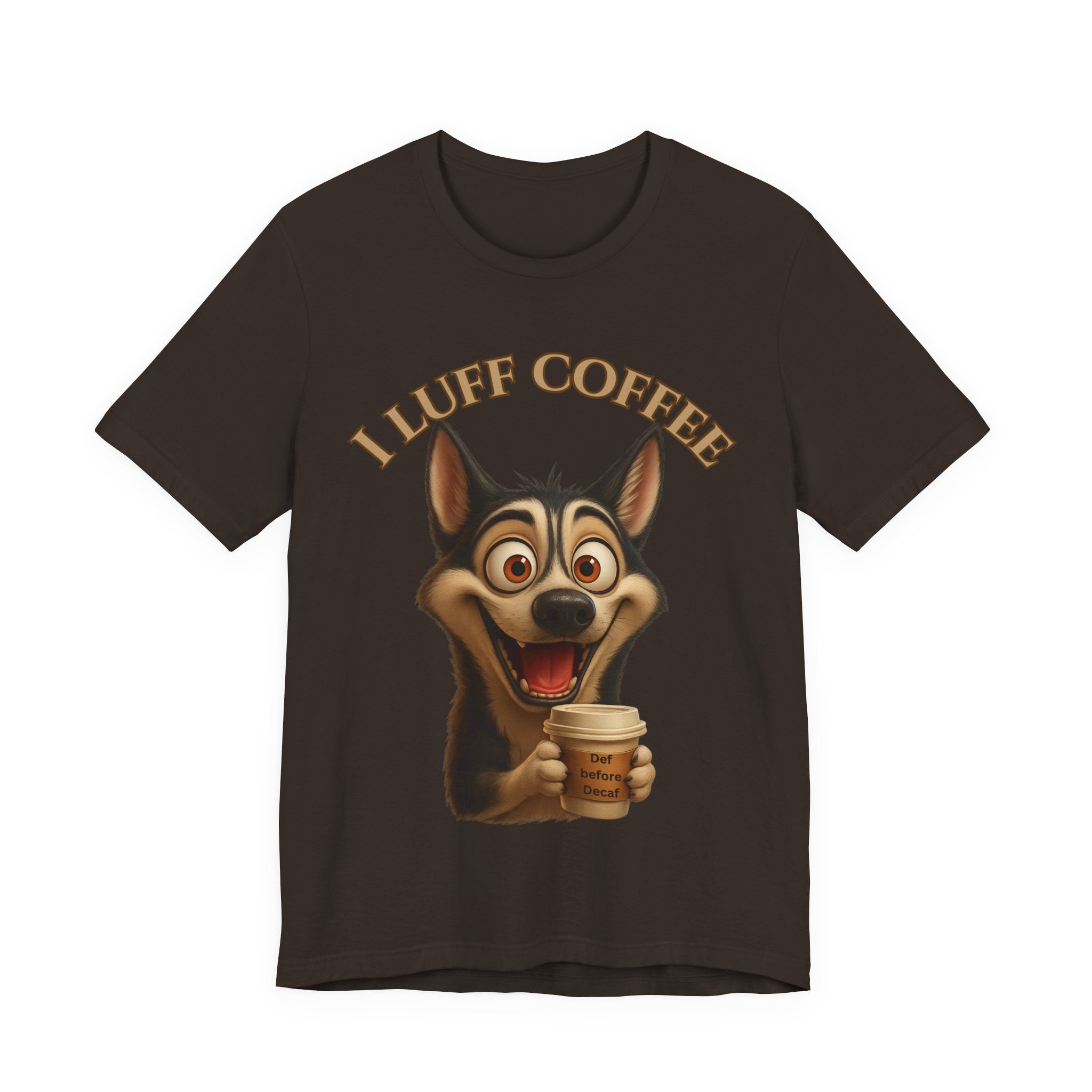Funny Coffee Lover Tee | I Luff Coffee Unisex Jersey Short Sleeve T-Shirt