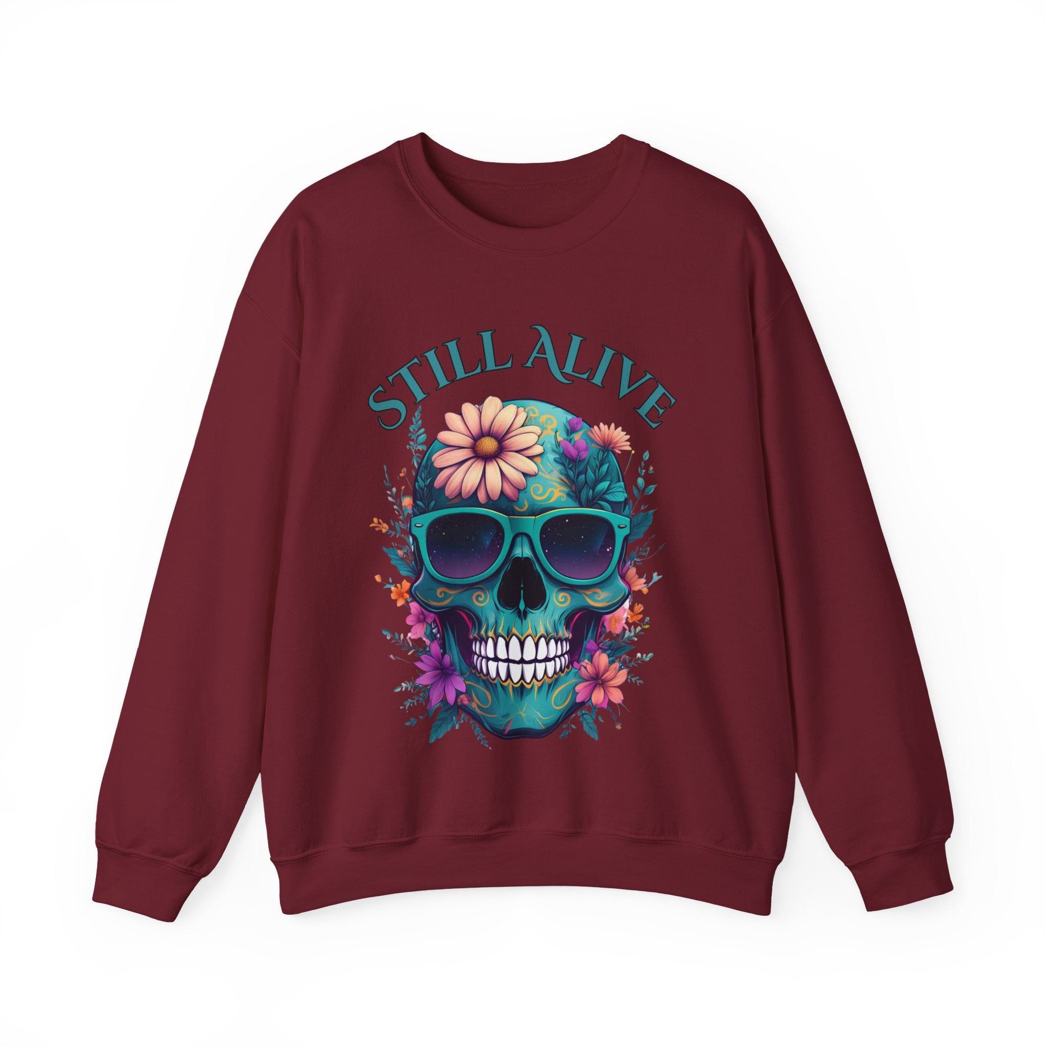 Still Alive Skull Floral Crewneck Sweatshirt