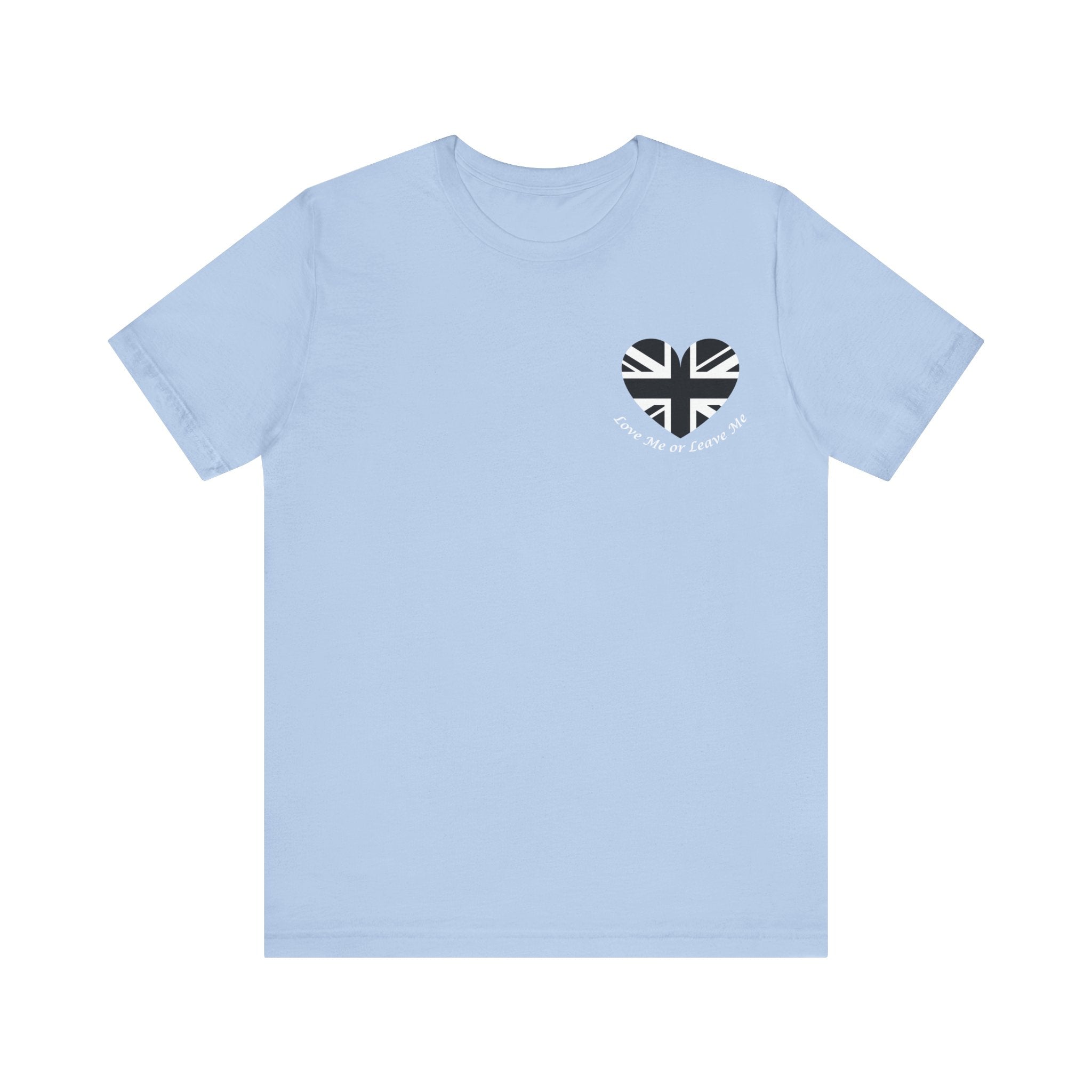 Union Jack Love Unisex Tee, Casual Tee, Graphic Tee, Gift for Her, Travel Shirt, British Pride Shirt