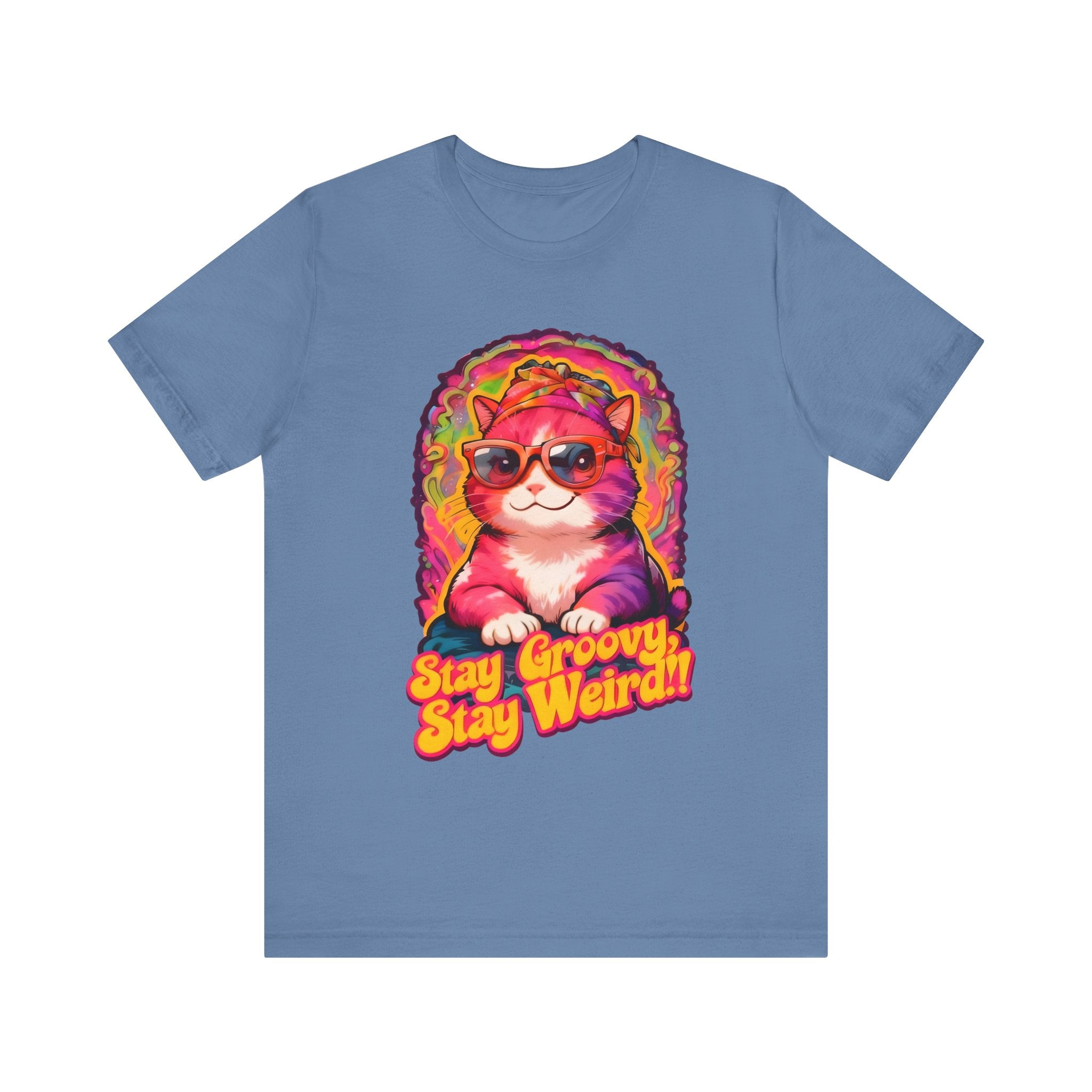 Stay Groovy Cat Tee - Unisex Jersey Short Sleeve T-Shirt
