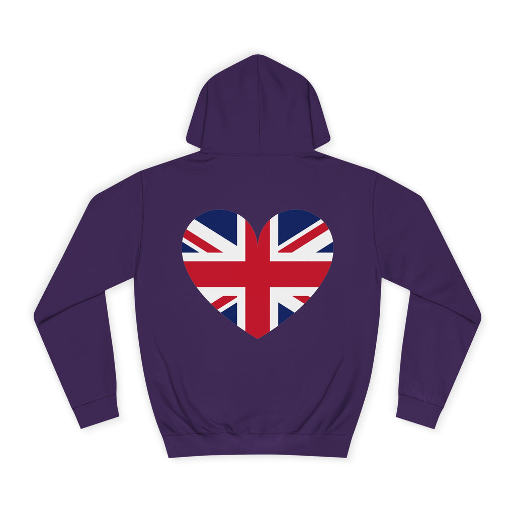Love Me or Leave Me College Hoodie - Unisex Casual Wear, Cozy Street Style, Perfect Gift, British Heart Design