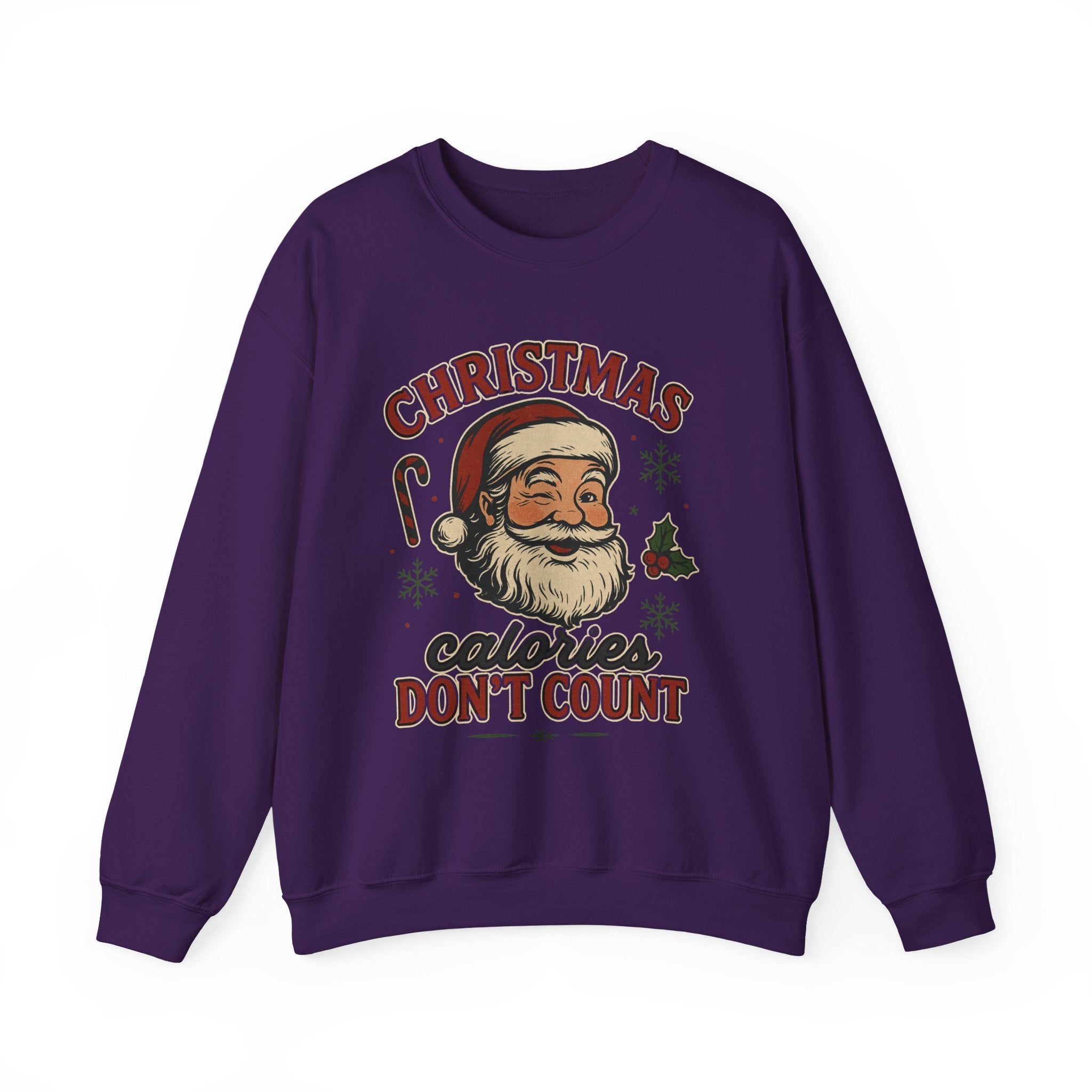 Christmas 'Calories Don't Count' Sweatshirt – Retro Santa Holiday Crewneck