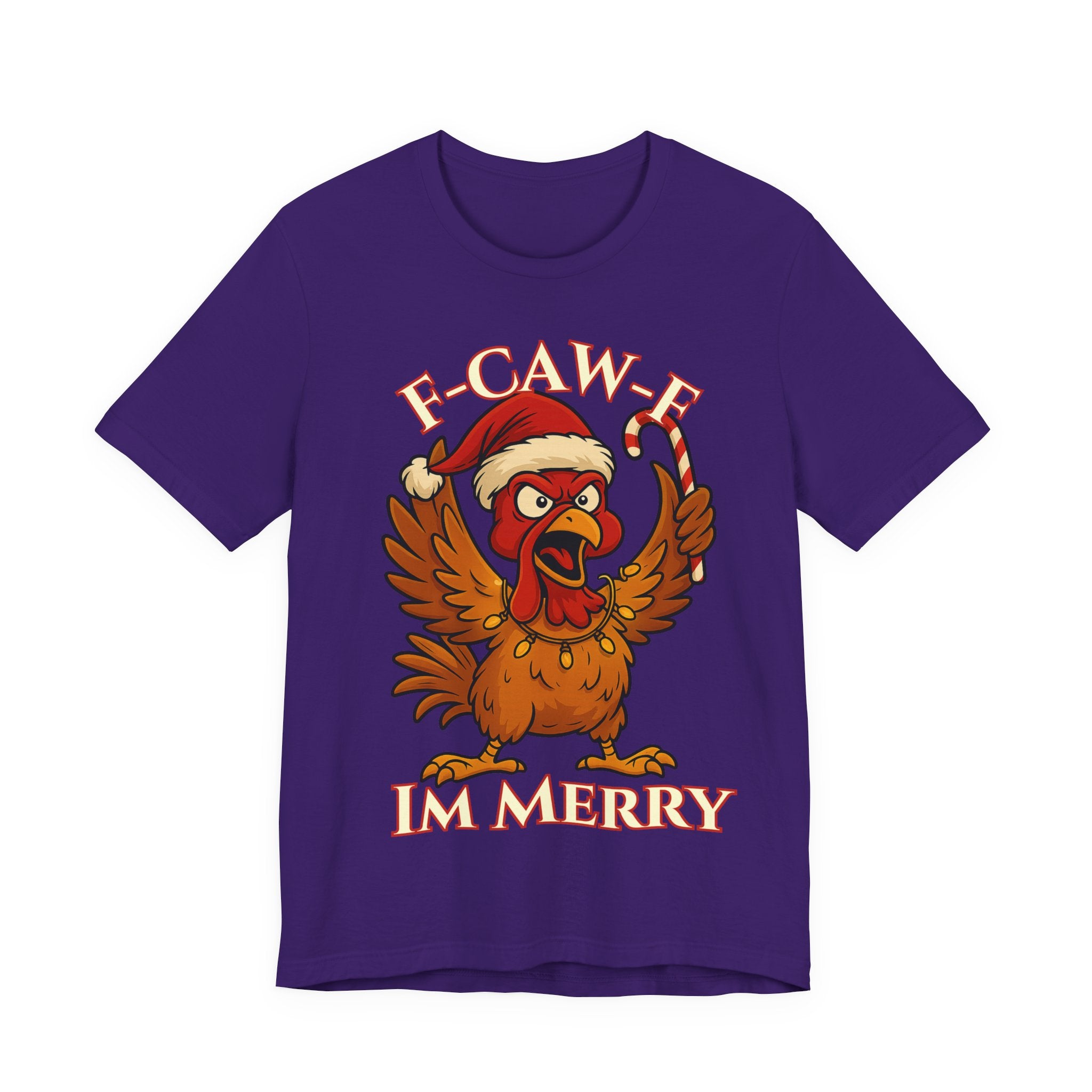 Festive Funny Christmas Tee - "F-Caw-E, I'm Merry"