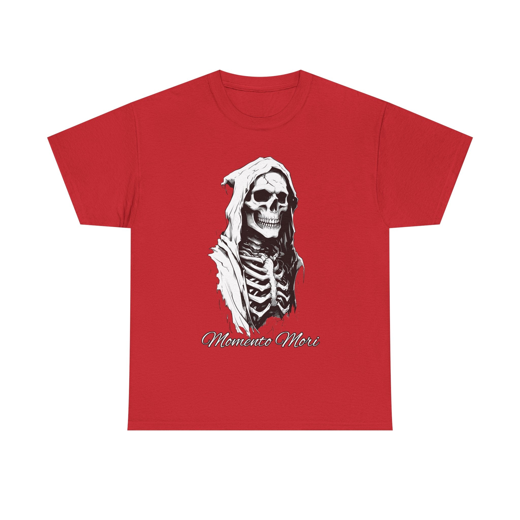 Skull Design Unisex Heavy Cotton Tee | Memoria Mortis | Halloween Shirt, Graphic Tee, Gothic Apparel, Casual Wear, Unique Gift