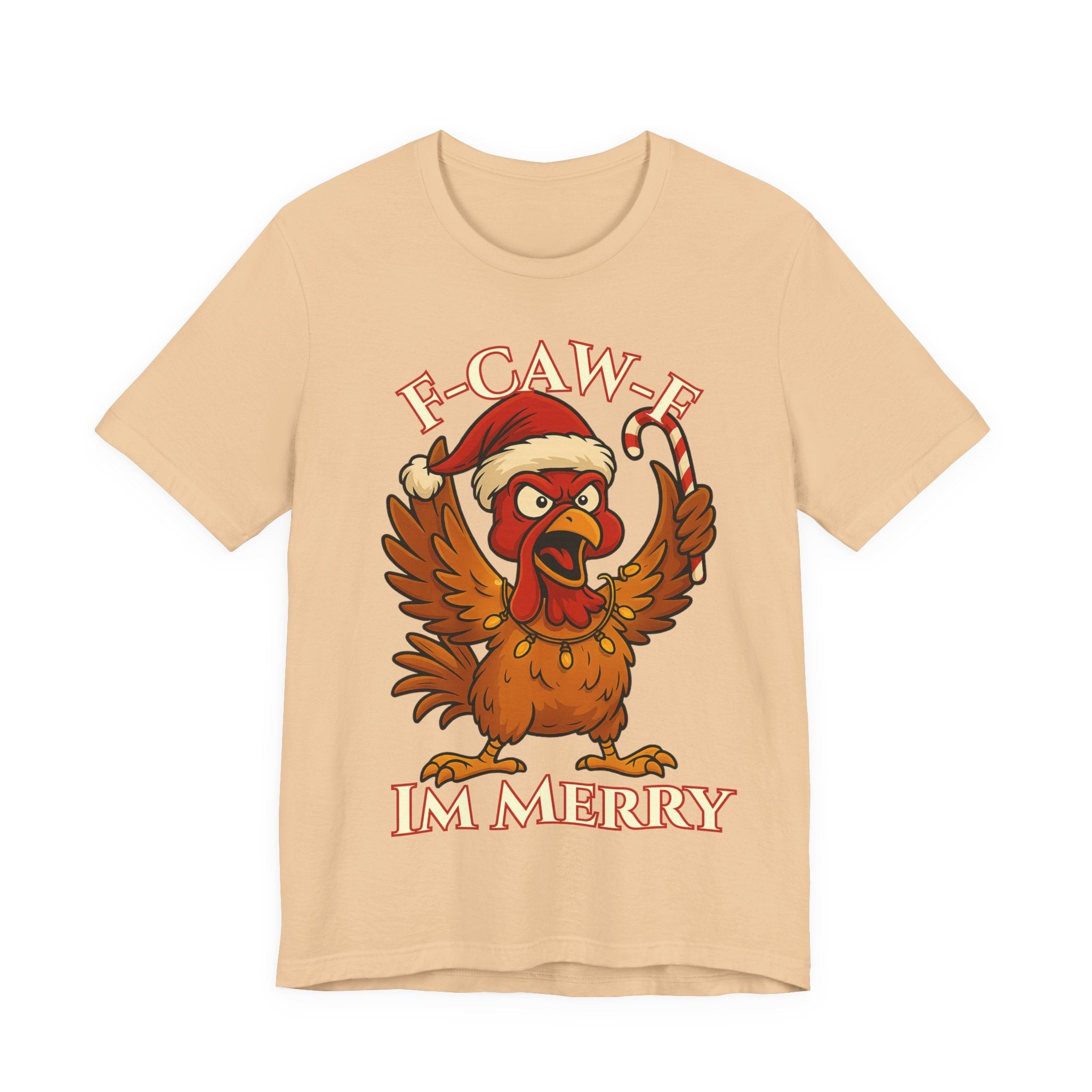 Festive Funny Christmas Tee - "F-Caw-E, I'm Merry"