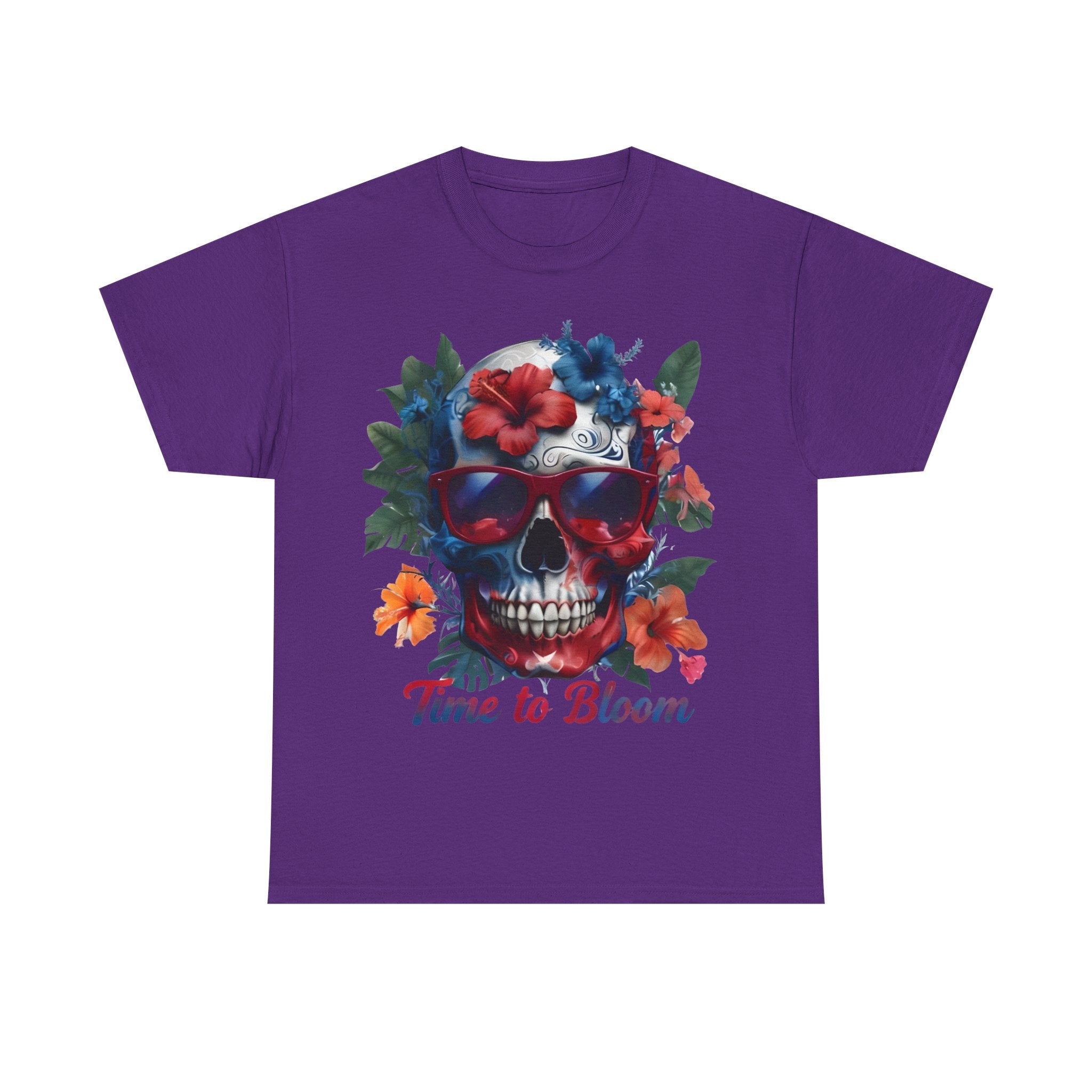 Skull Floral Tee - Time to Bloom, Unisex T-Shirt, Graphic Tee, Gift for Flower Lovers, Vintage Style Apparel