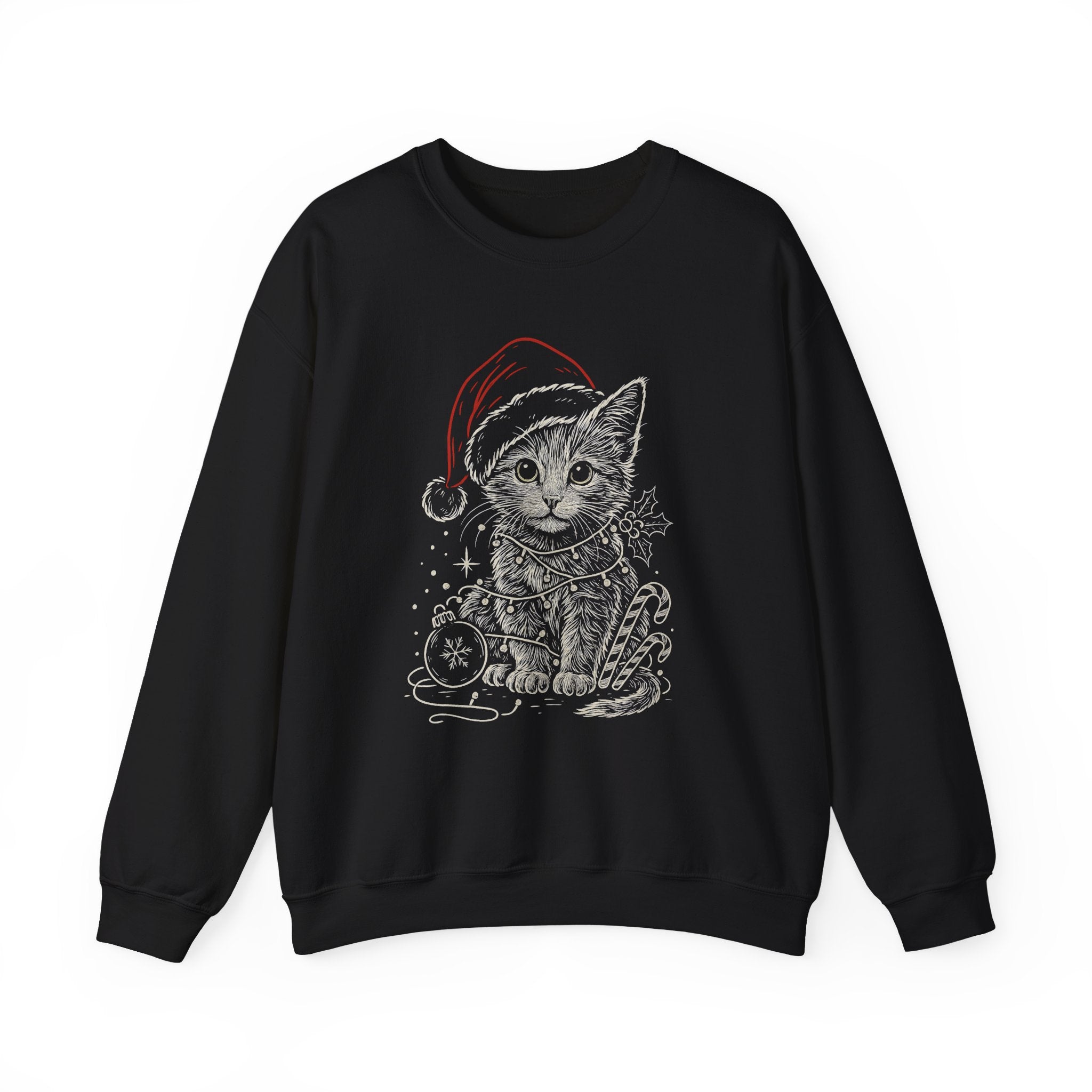 Cute Christmas Cat Crewneck Sweatshirt | Festive Holiday Sweatshirt, Gift for Cat Lovers, Cozy Winter Wear, Unique Cat Apparel, Fun [...]