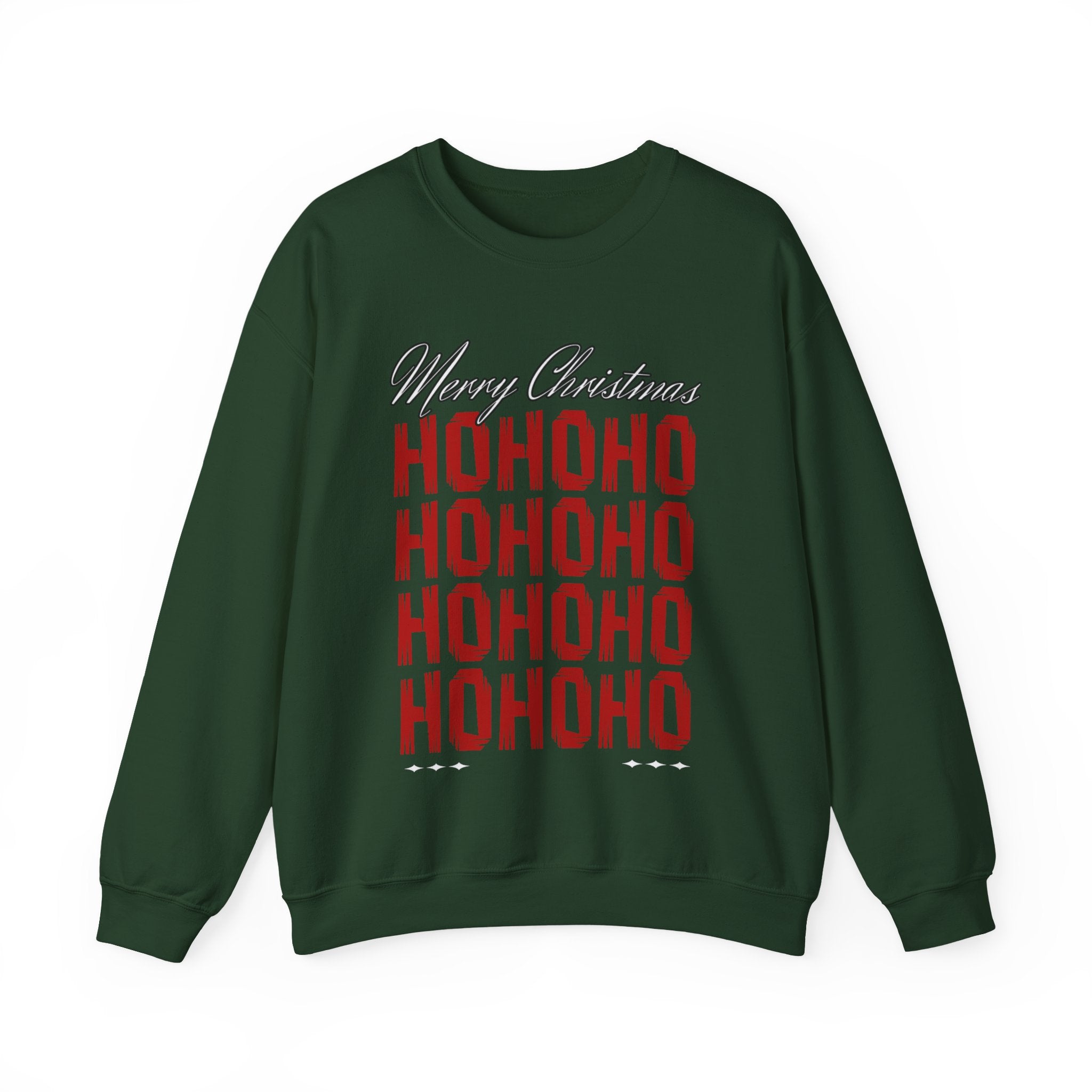 Christmas 'HO HO HO' Crewneck Sweatshirt – Merry Christmas Plaid Holiday Sweater
