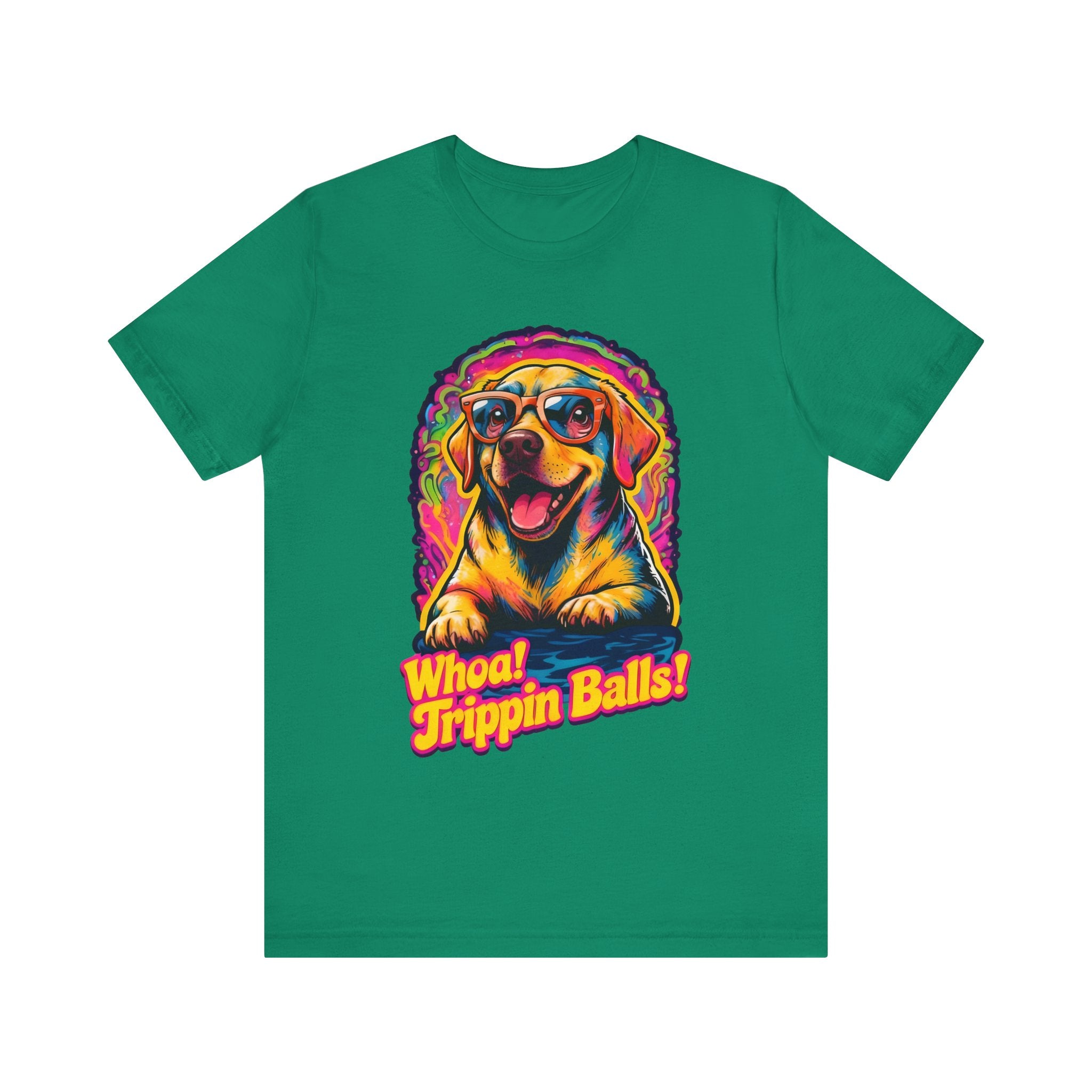 Funny Dog Graphic Tee - "Whoa! Trippin Balls!" Unisex Jersey Shirt