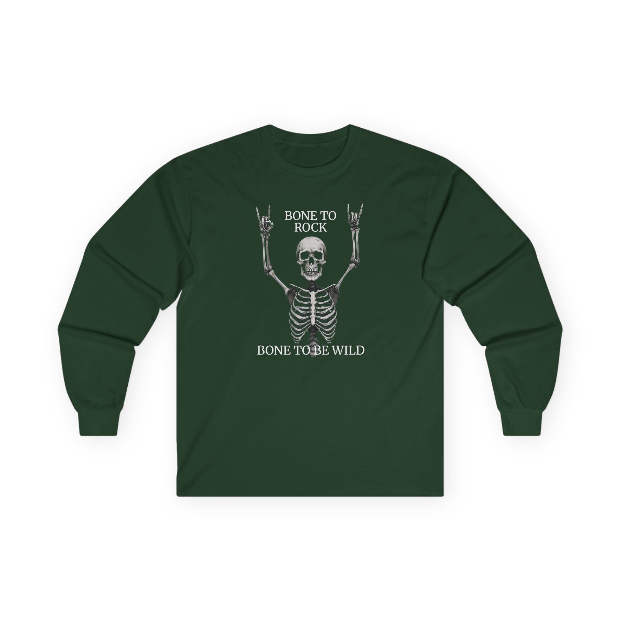 Bone to Rock Skeleton Long Sleeve Tee, Perfect for Halloween Parties, Rock Music Fans, Unisex Casual Wear, Gift for Music Lovers, [...]