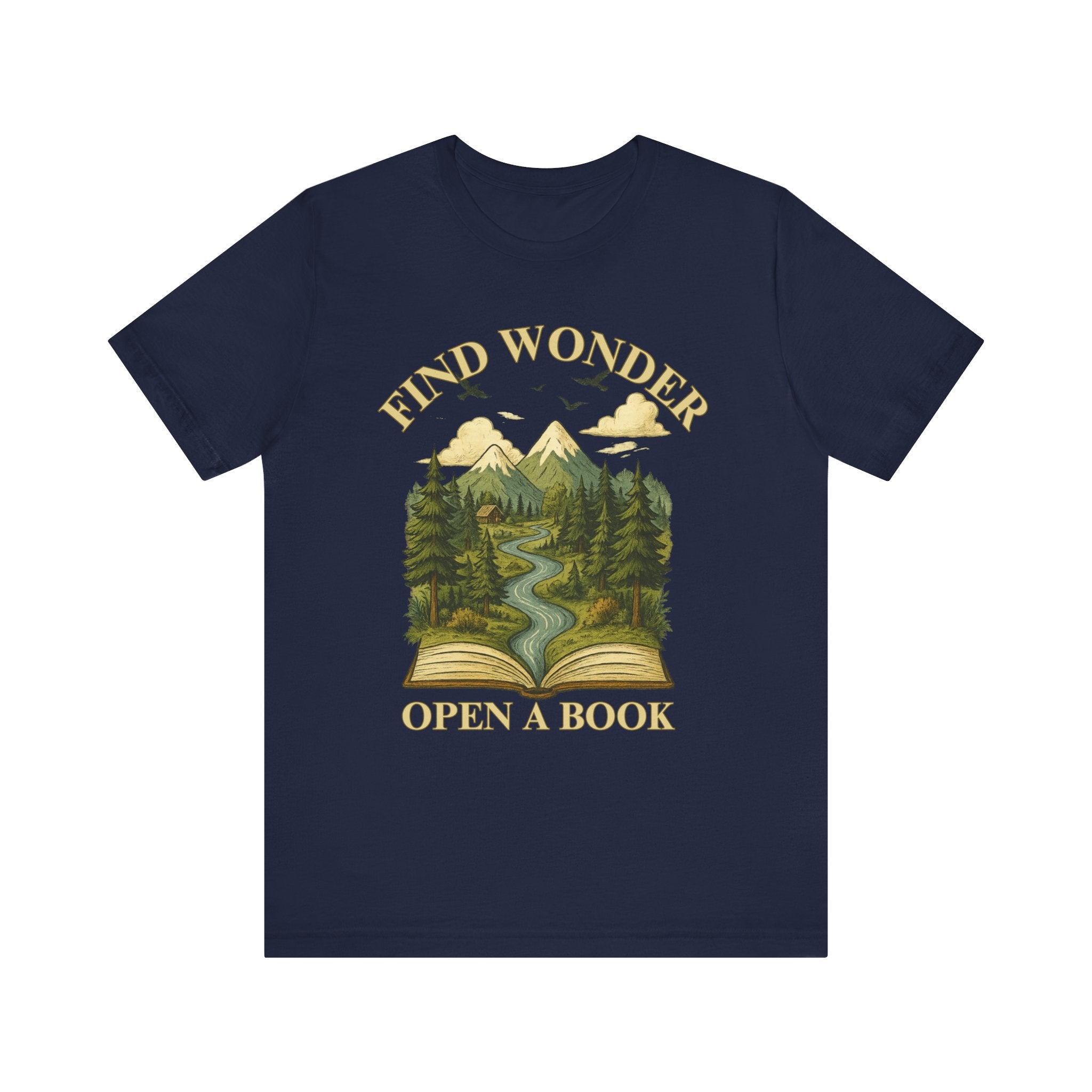Find Wonder Open a Book Unisex Short Sleeve Tee