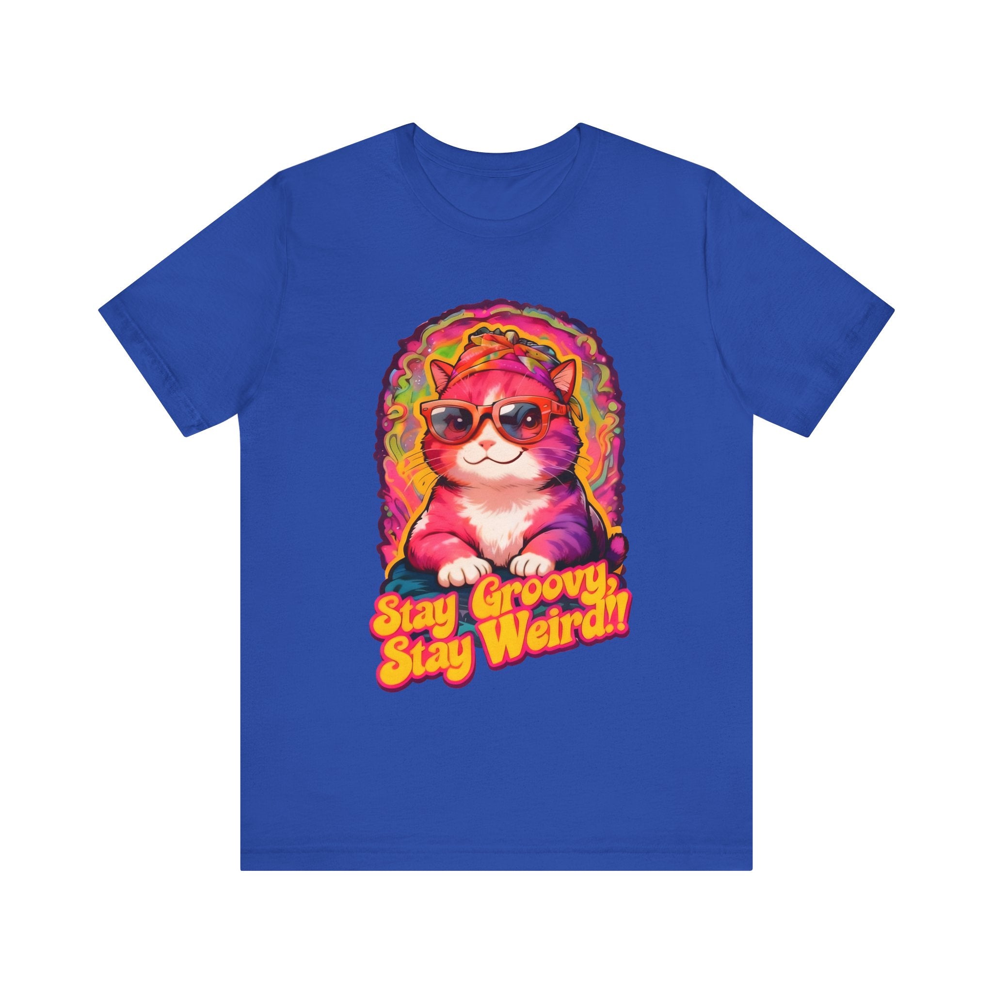 Stay Groovy Cat Tee - Unisex Jersey Short Sleeve T-Shirt