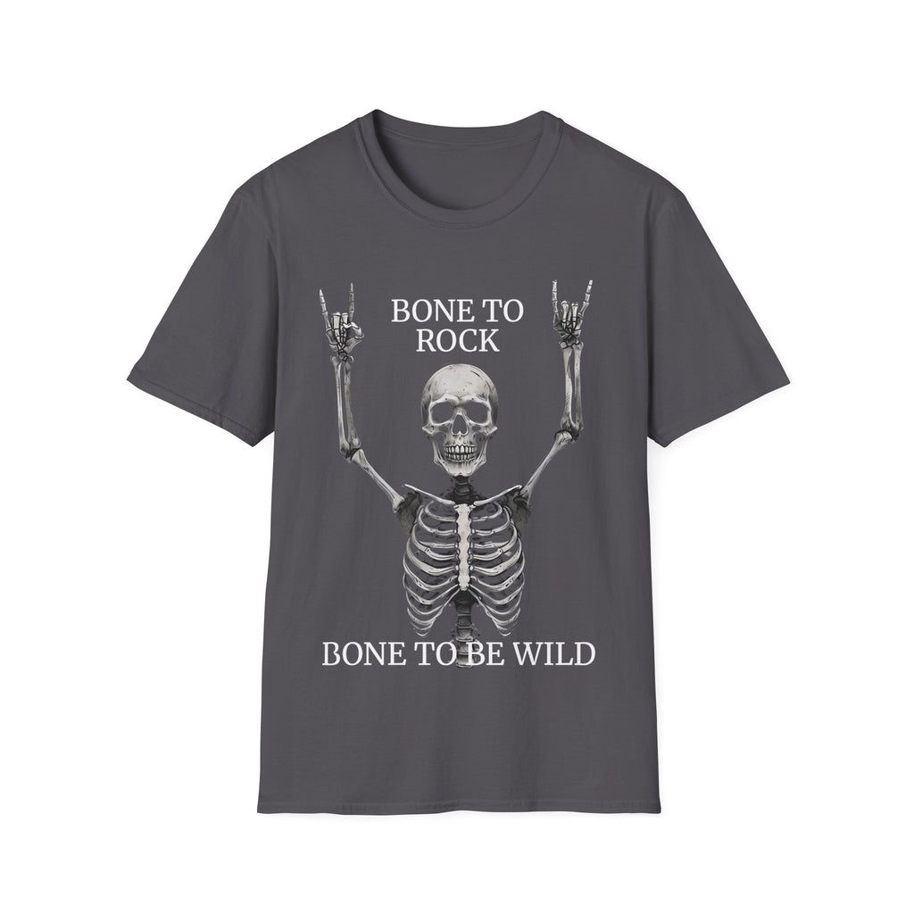 Bone to Rock T-Shirt - Unisex Skull Graphic Tee, Halloween Costume, Music Lover Gift, Fun Party Wear, Casual Outfit