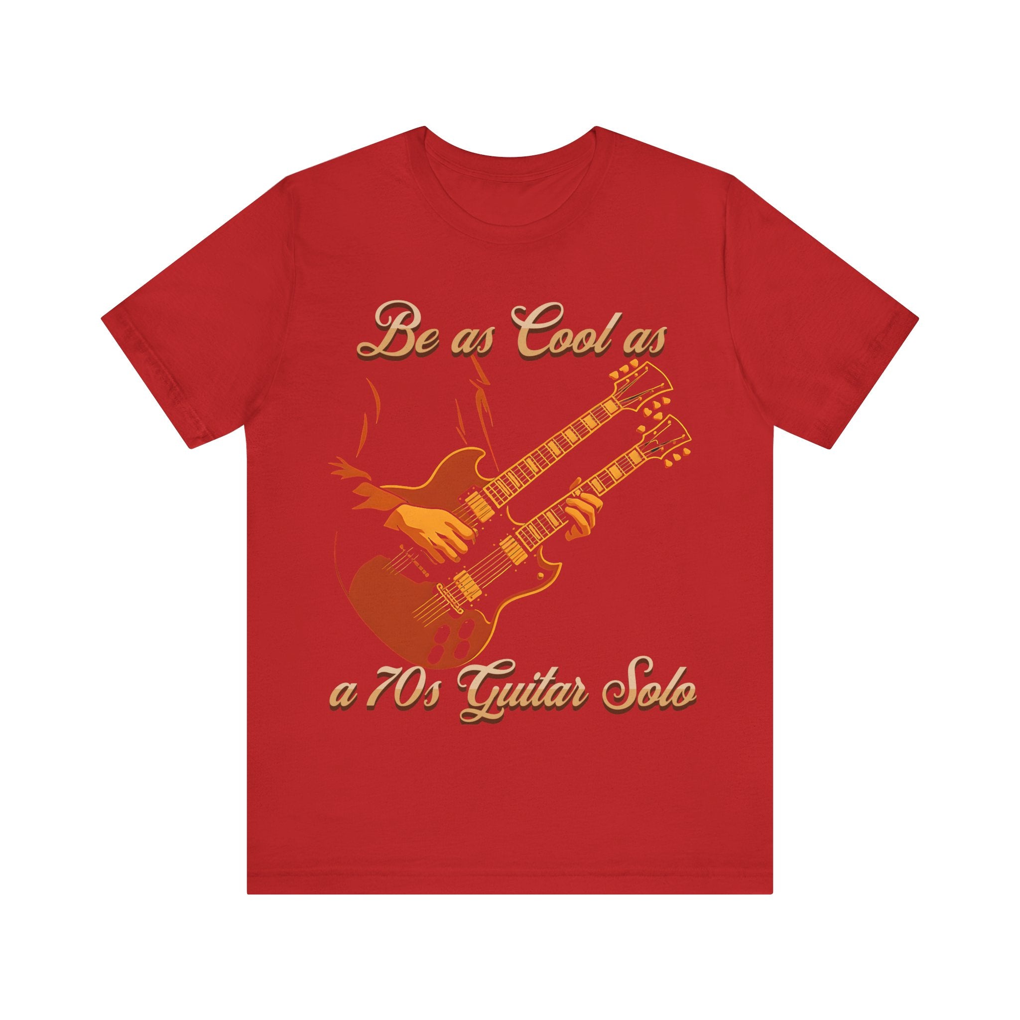 Retro Guitar Solo Tee - 'Be as Cool as a 70s Guitar Solo' Unisex Jersey Short Sleeve
