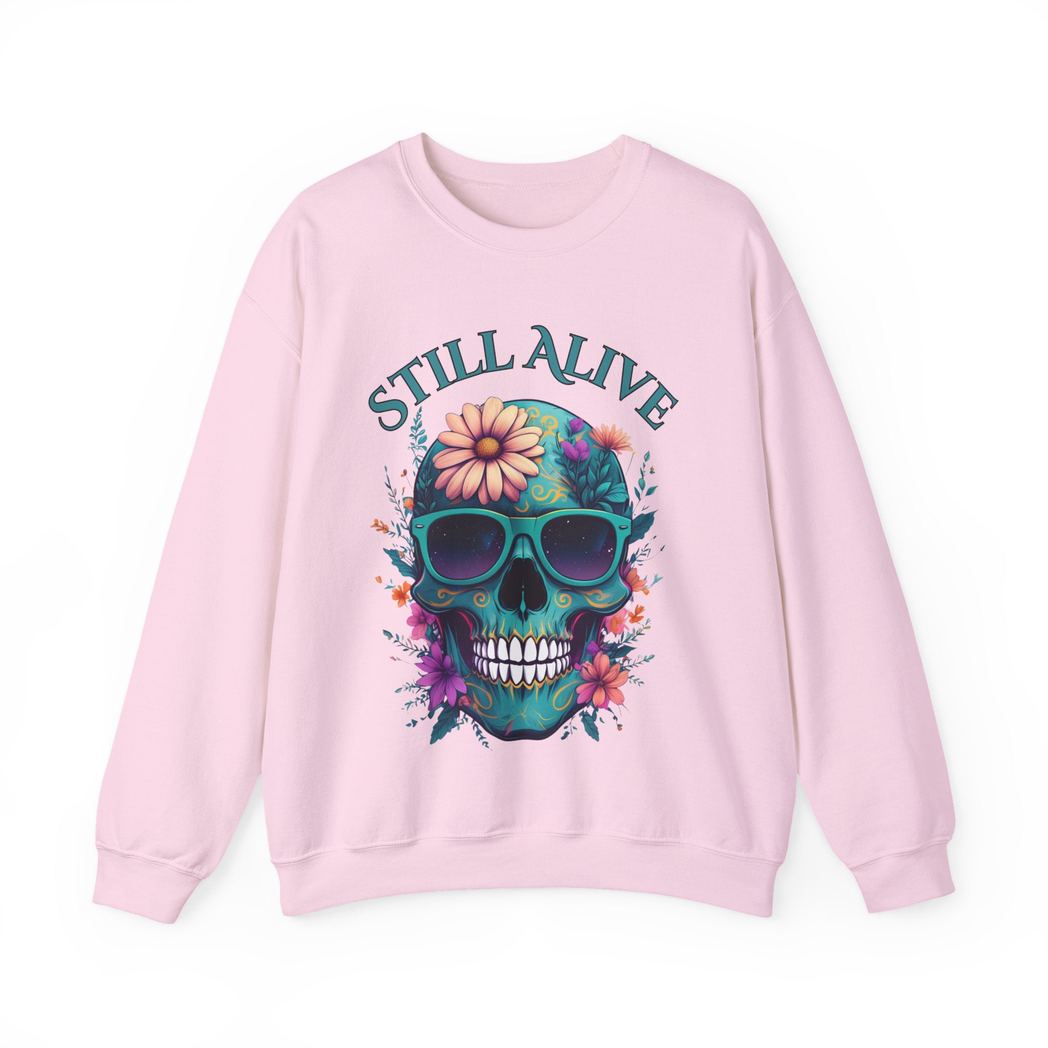 Still Alive Skull Floral Crewneck Sweatshirt