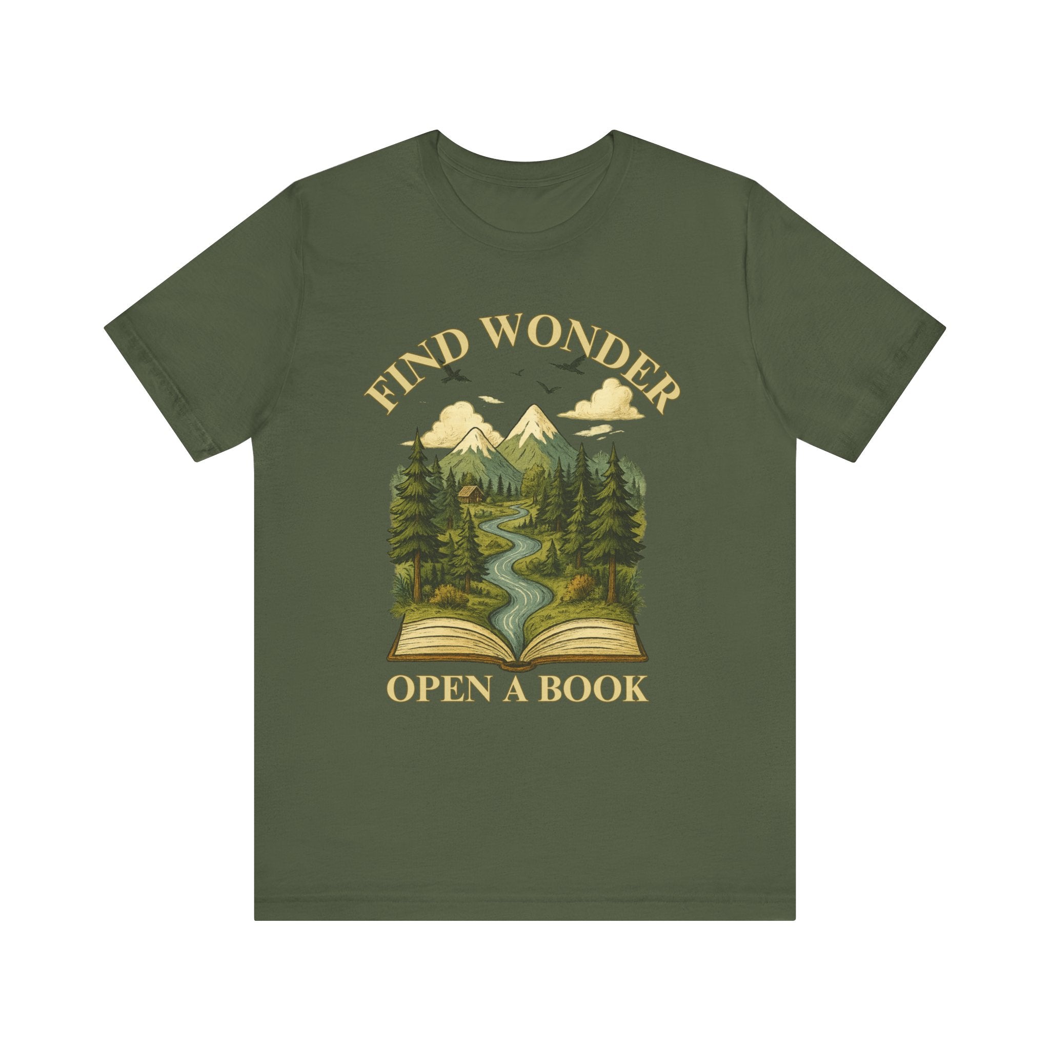 Find Wonder Open a Book Unisex Short Sleeve Tee
