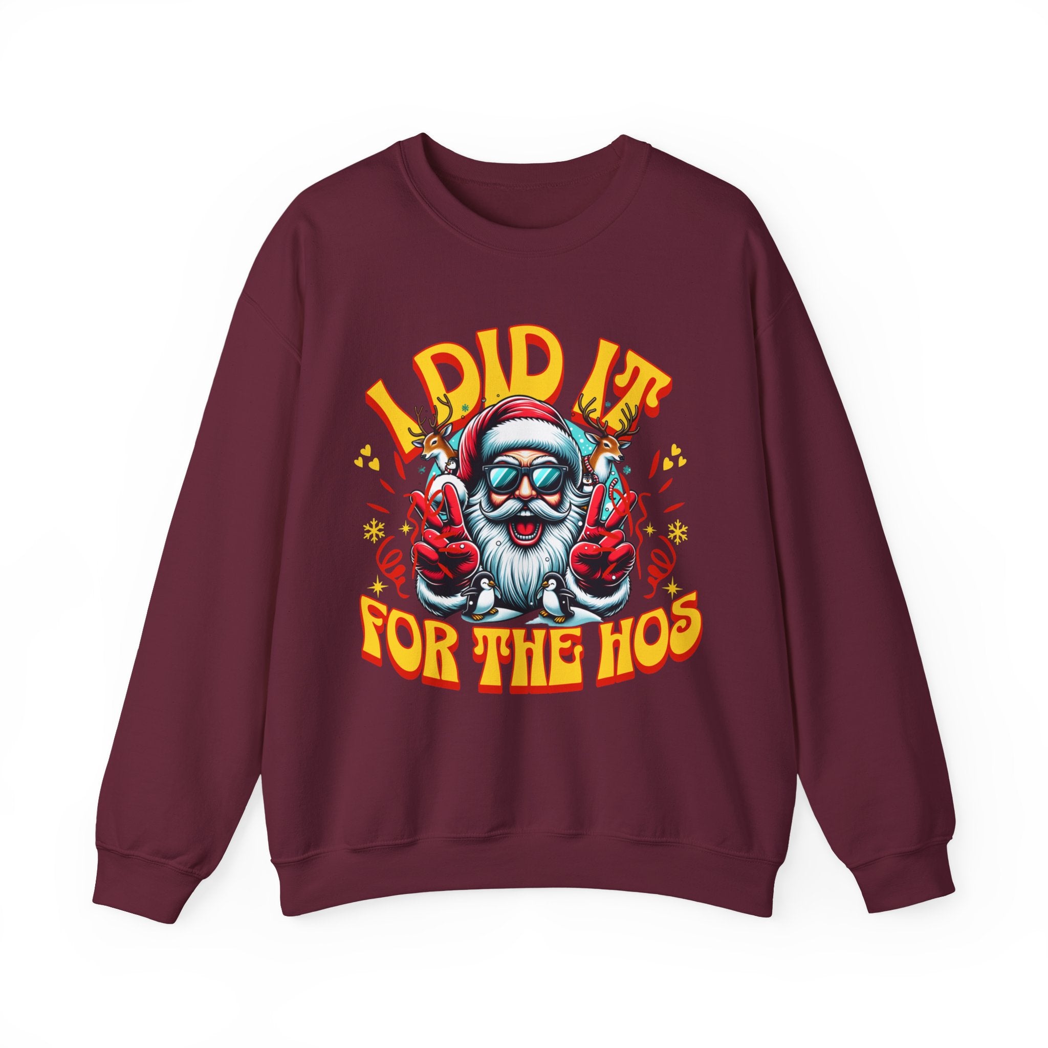 Festive Crewneck Sweatshirt - "I Did It for the Ho's"