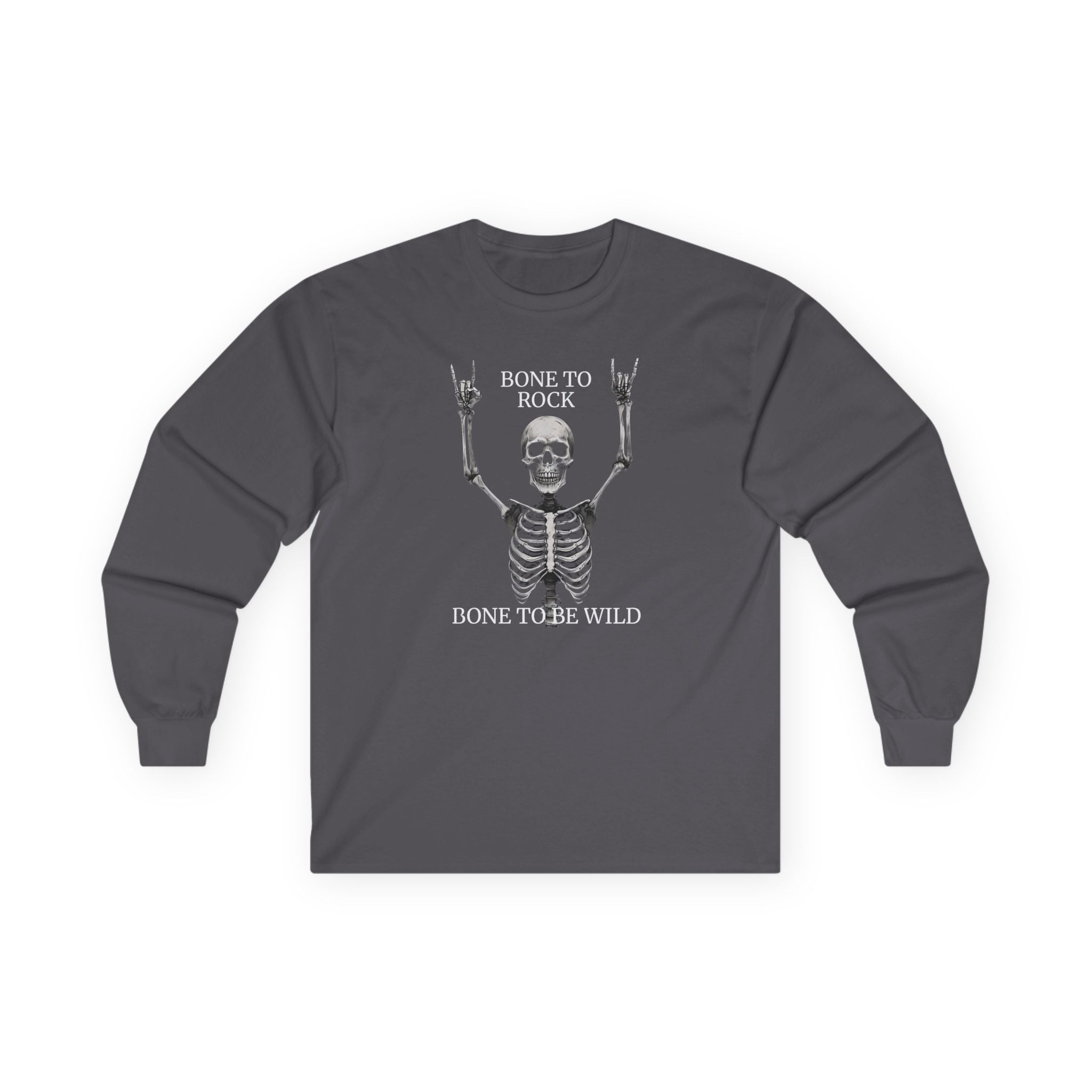 Bone to Rock Skeleton Long Sleeve Tee, Perfect for Halloween Parties, Rock Music Fans, Unisex Casual Wear, Gift for Music Lovers, [...]