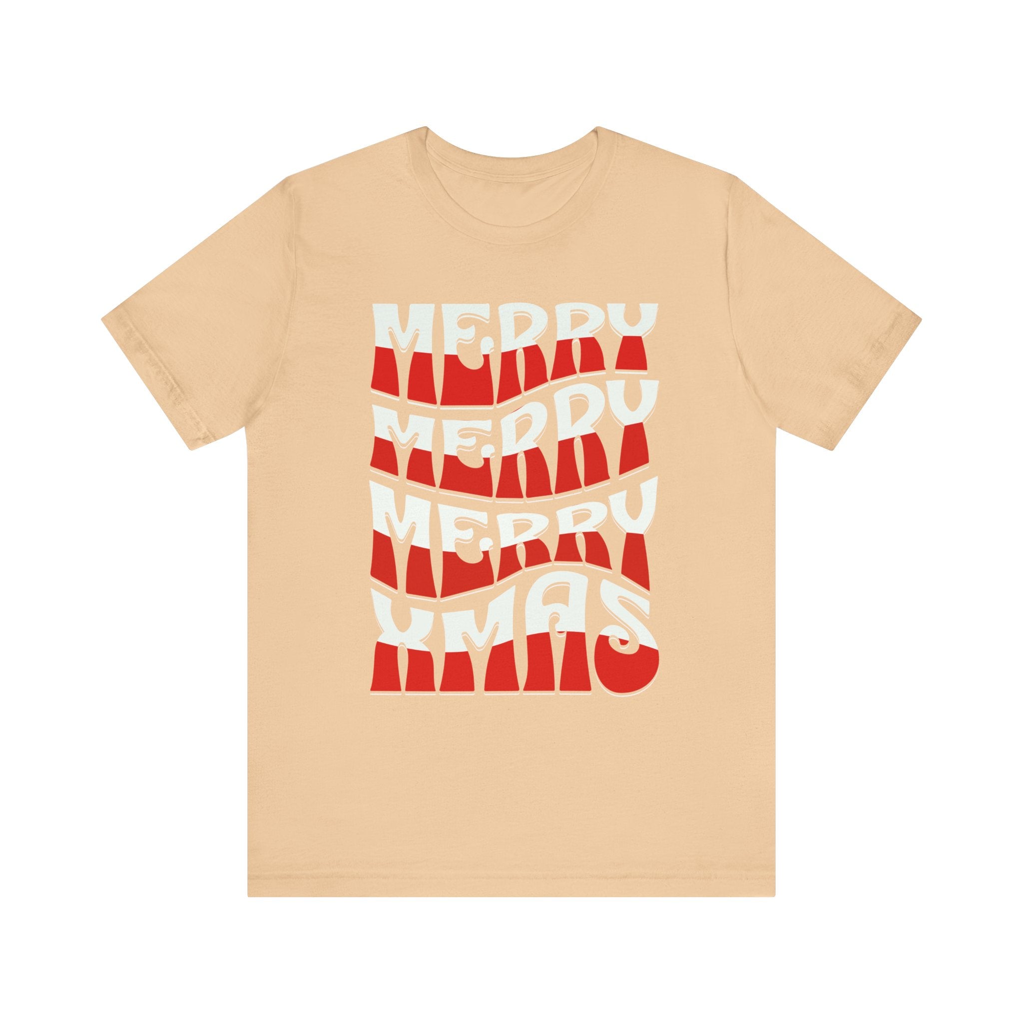 Merry Christmas Retro Wave Tee — Retro Holiday Graphic T-Shirt