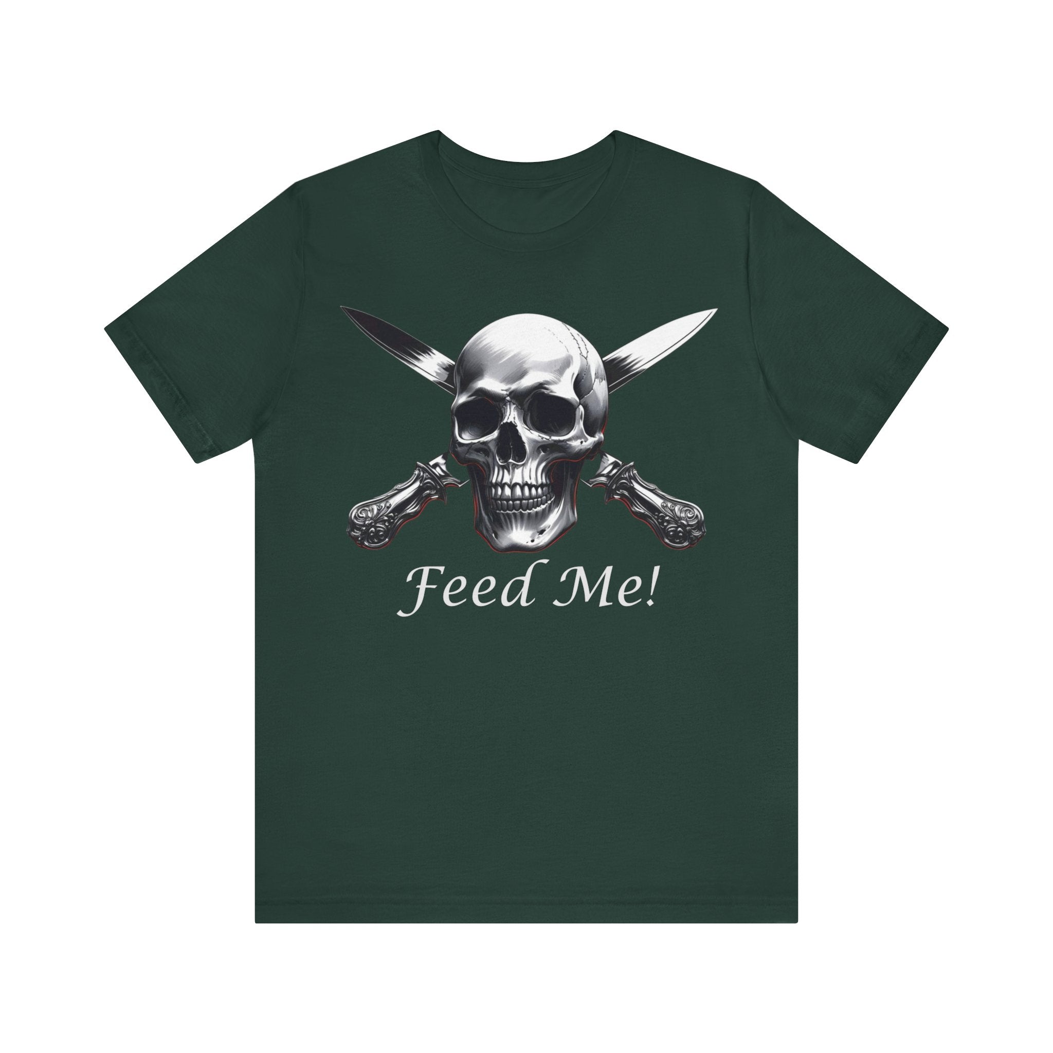 Skull Feed Me Tee, Edgy Graphic T-Shirt, Humour, Punk Fashion Shirt, Unisex Casual Wear