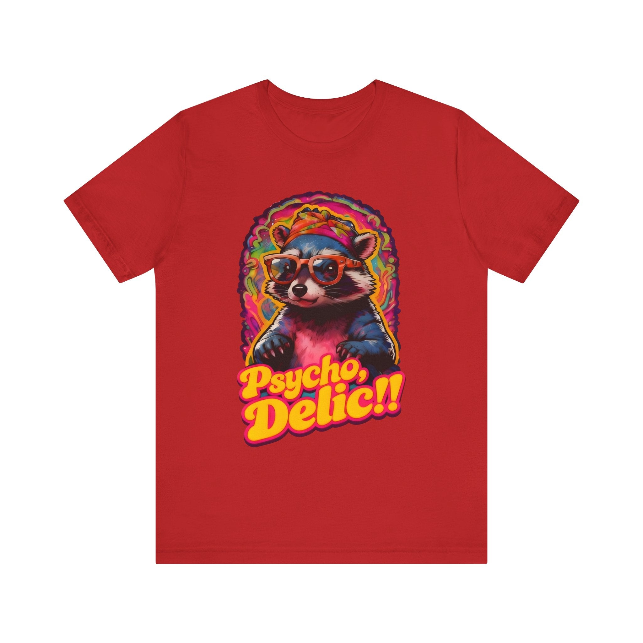 Psycho Delic Raccoon Tee - Unisex Jersey Short Sleeve T-Shirt