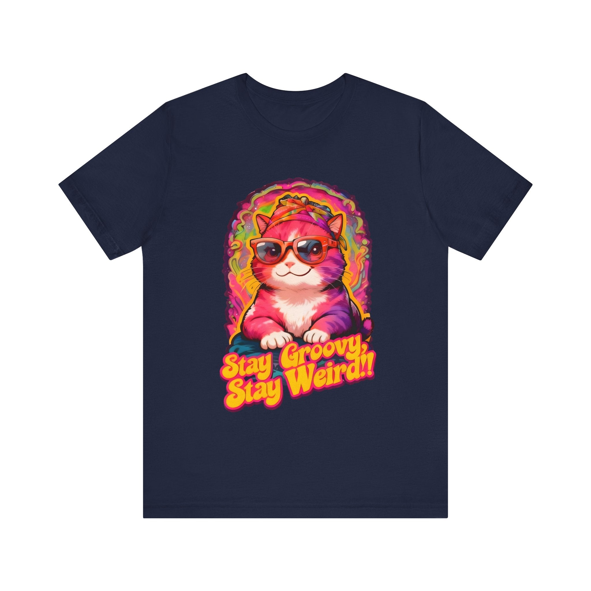 Stay Groovy Cat Tee - Unisex Jersey Short Sleeve T-Shirt