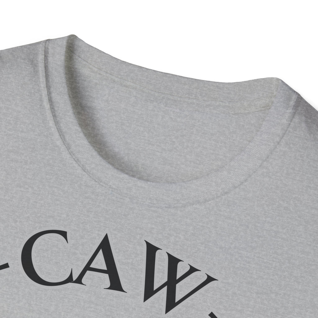 F-Caw-F Raven Graphic T-Shirt, Unisex Softstyle Tee, Gothic Apparel, Halloween, Wearable Art, Gift for Bird Lovers, Casual Style