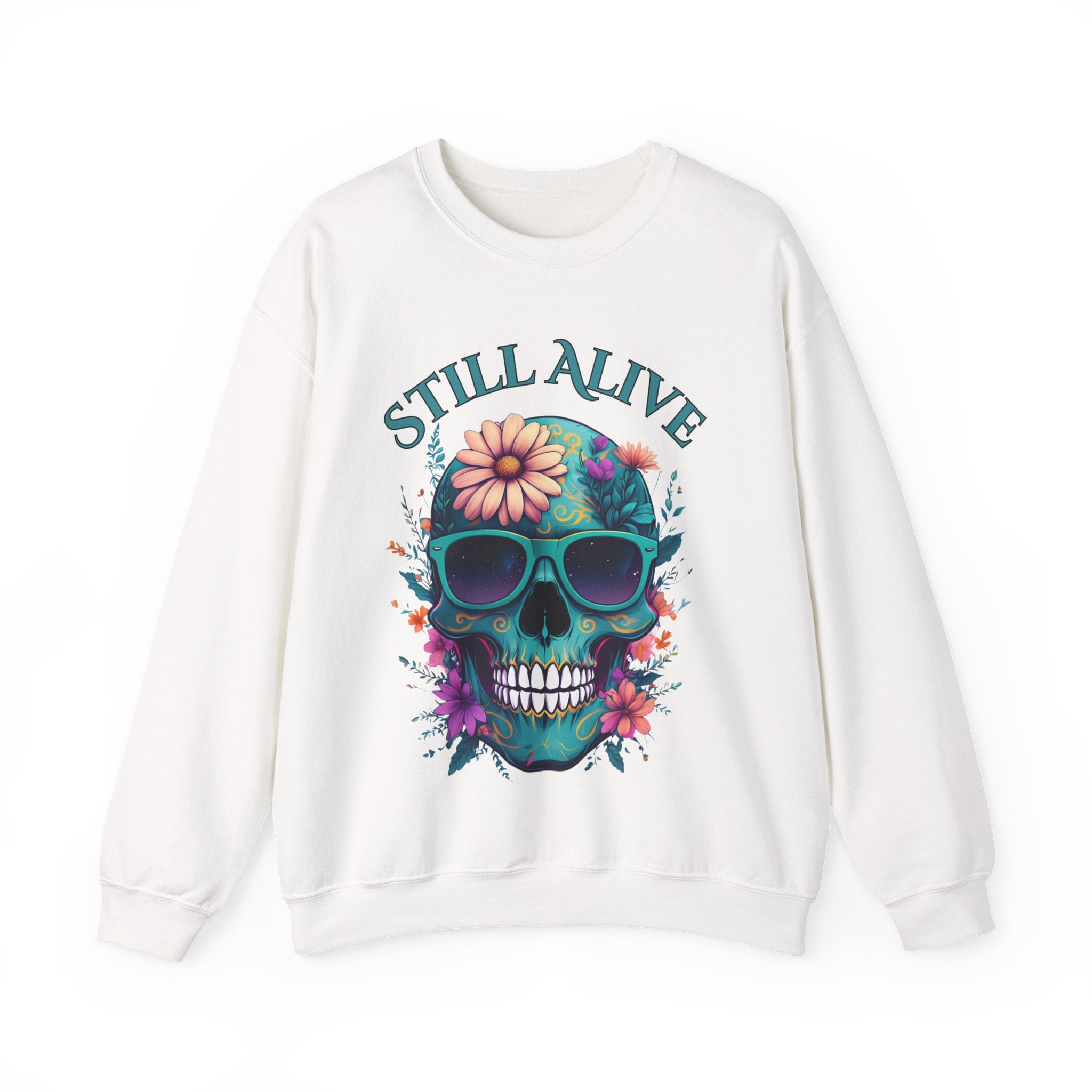 Still Alive Skull Floral Crewneck Sweatshirt