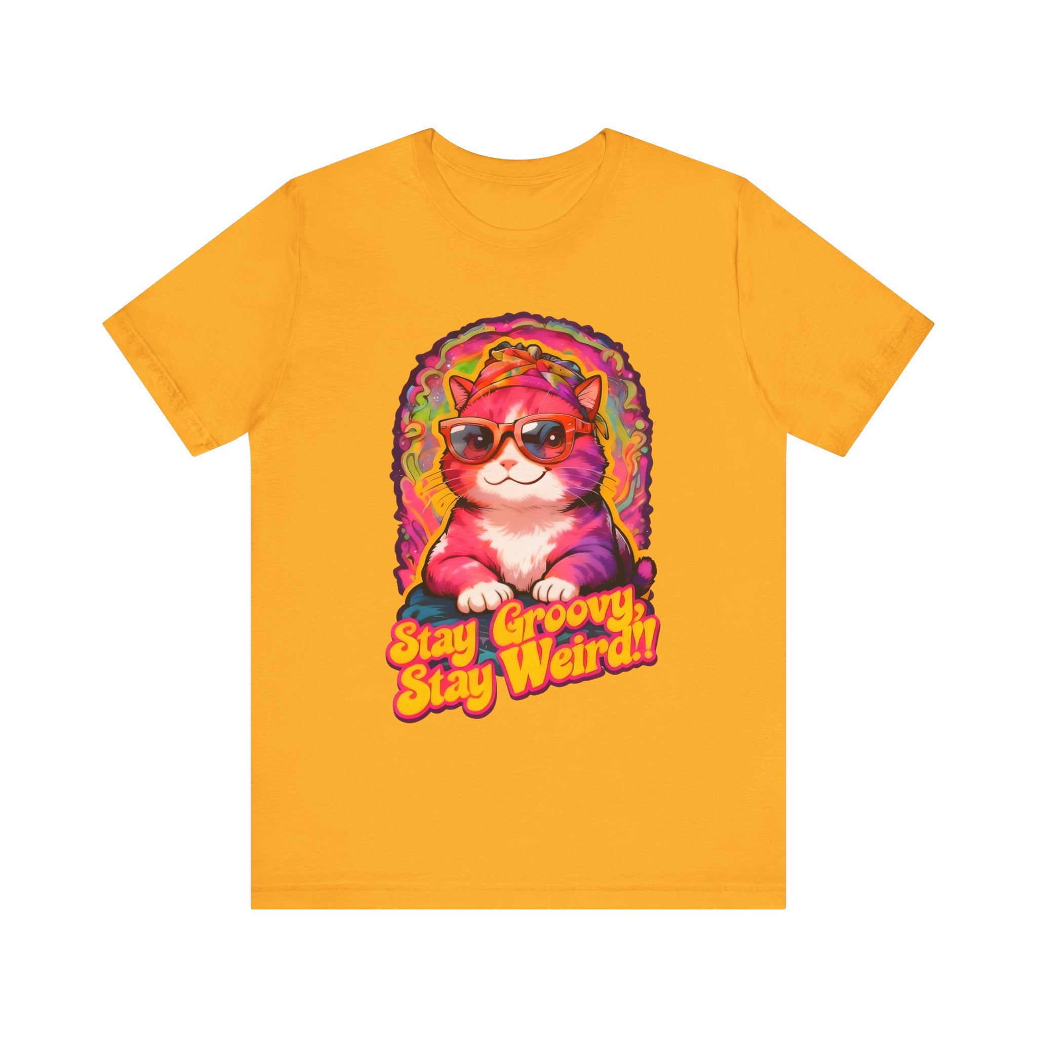 Stay Groovy Cat Tee - Unisex Jersey Short Sleeve T-Shirt