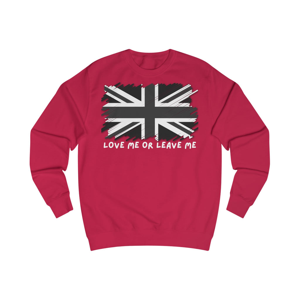Union Jack Love Sweatshirt, Cozy Sweater, Gift for Him/Her, Casual Outfit, British Flag Apparel, Perfect for Travel