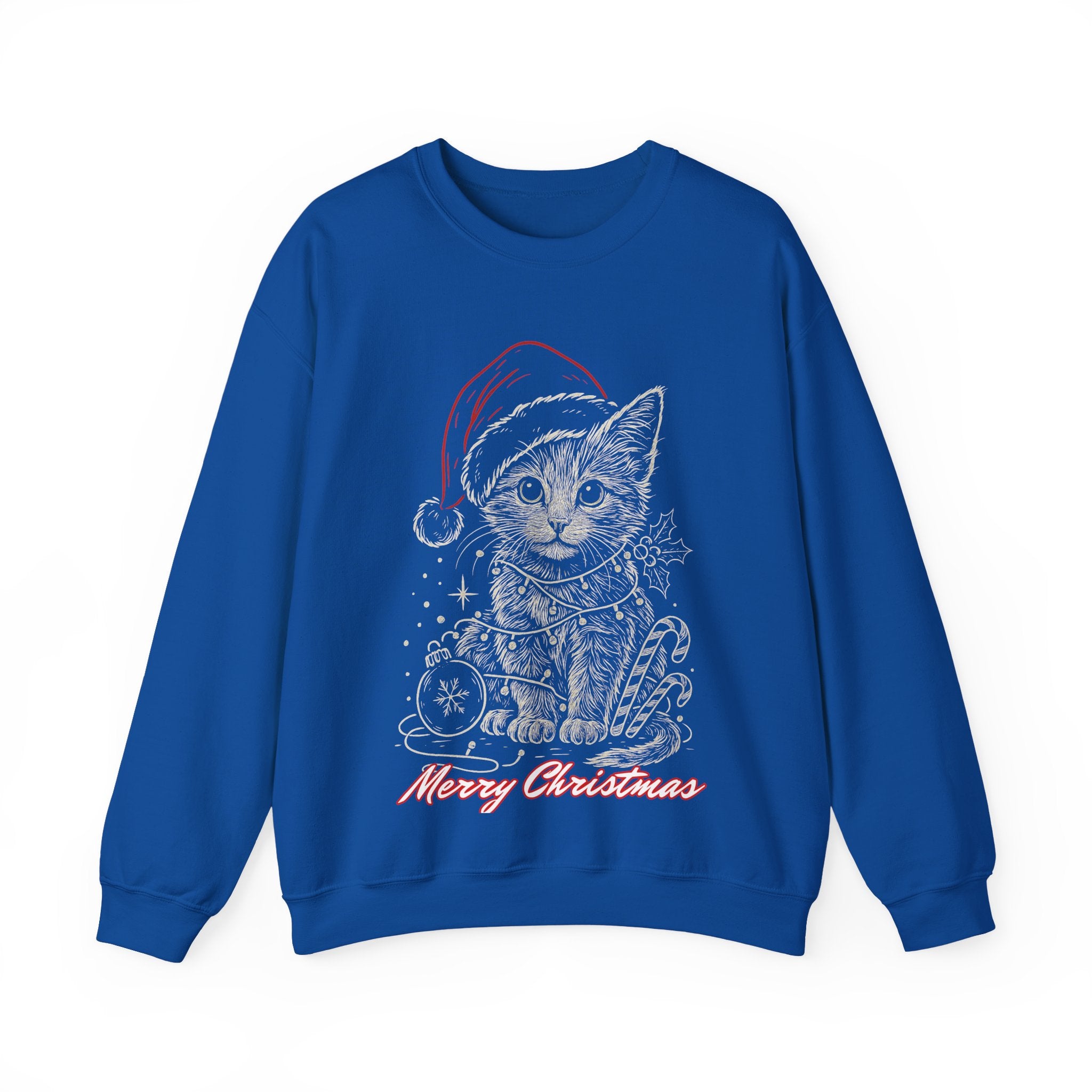 Christmas Kitten Sweatshirt — Merry Christmas Cat Holiday Crewneck