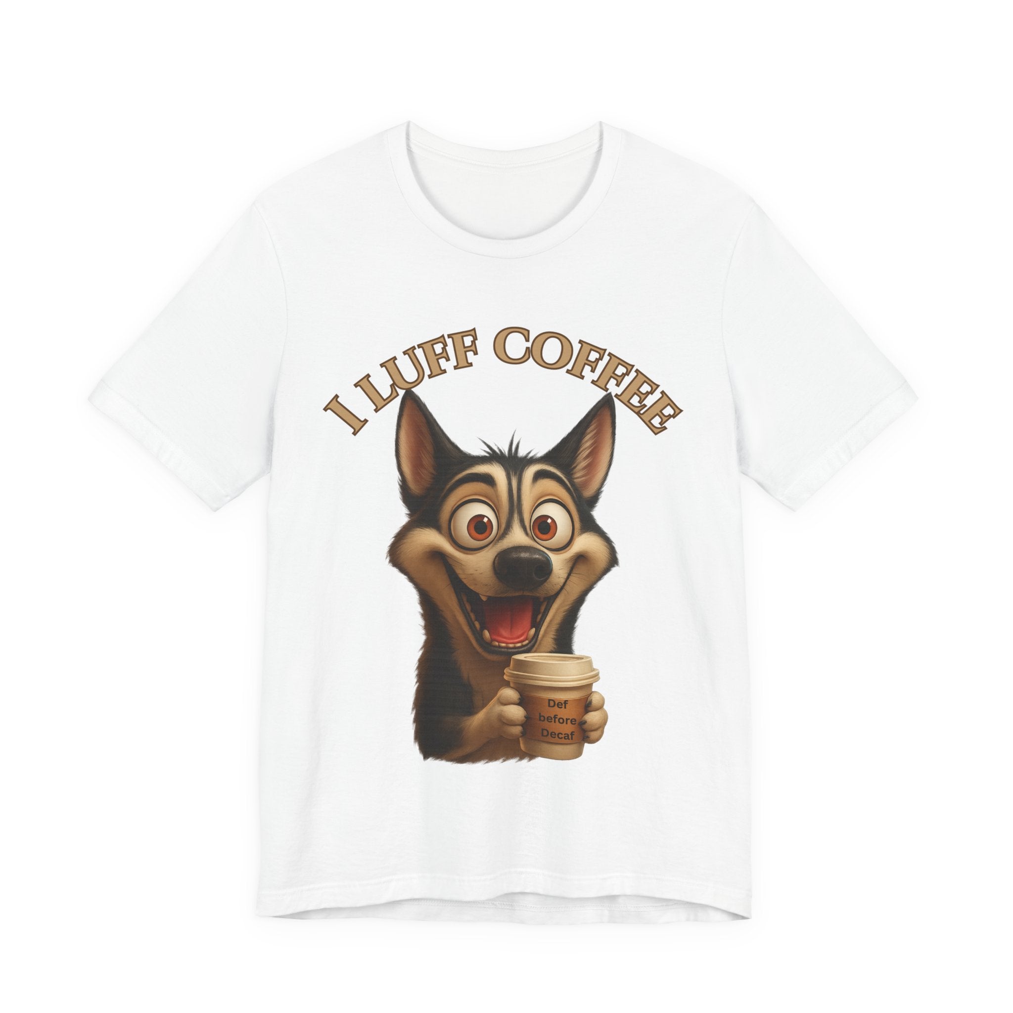 Funny Coffee Lover Tee | I Luff Coffee Unisex Jersey Short Sleeve T-Shirt