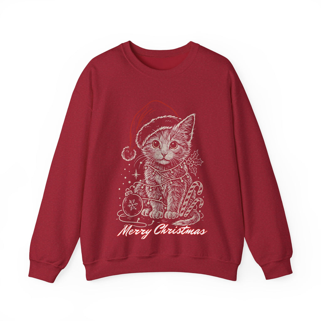 Christmas Kitten Sweatshirt — Merry Christmas Cat Holiday Crewneck
