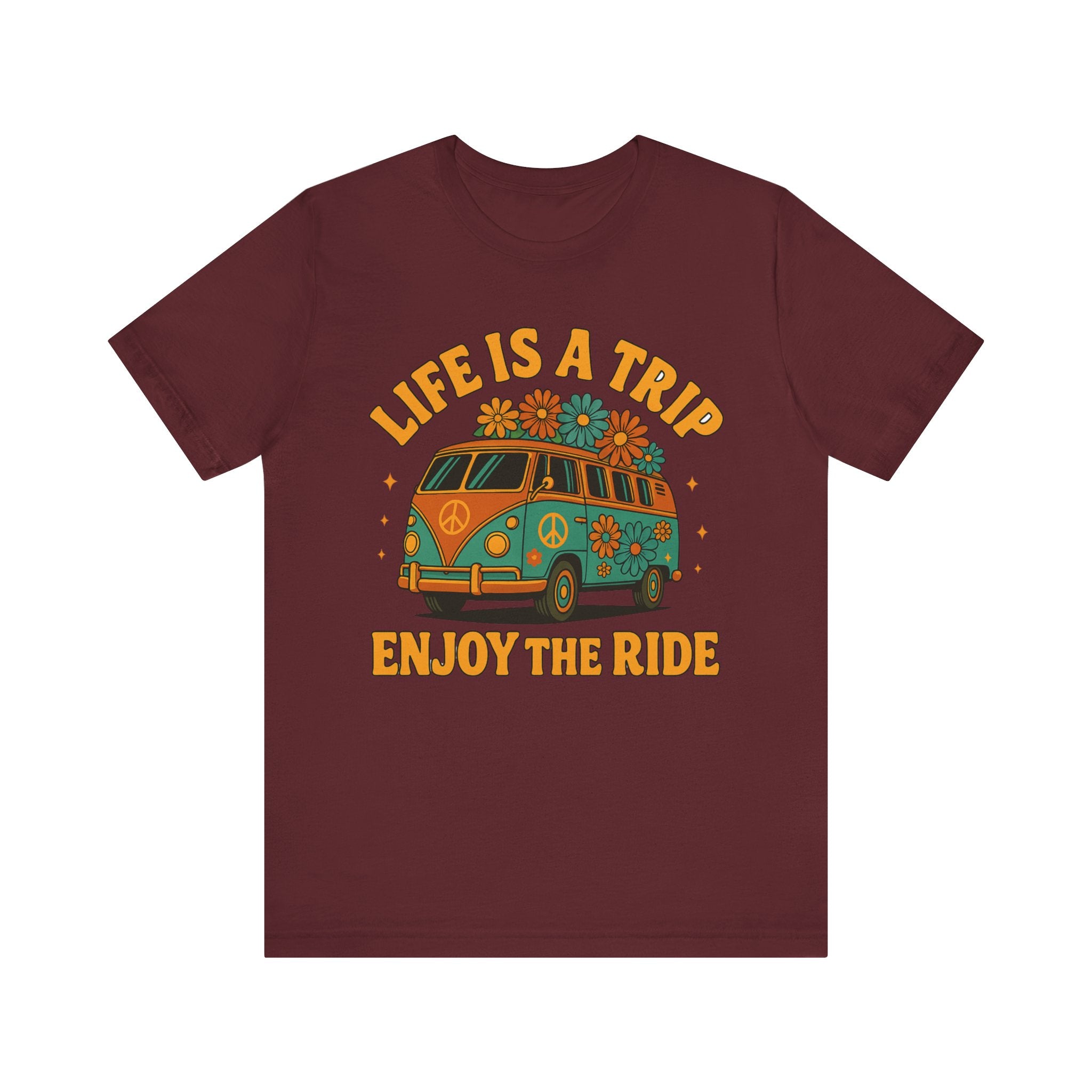 Retro Peace Van T-Shirt - "Life is a Trip, Enjoy the Ride"