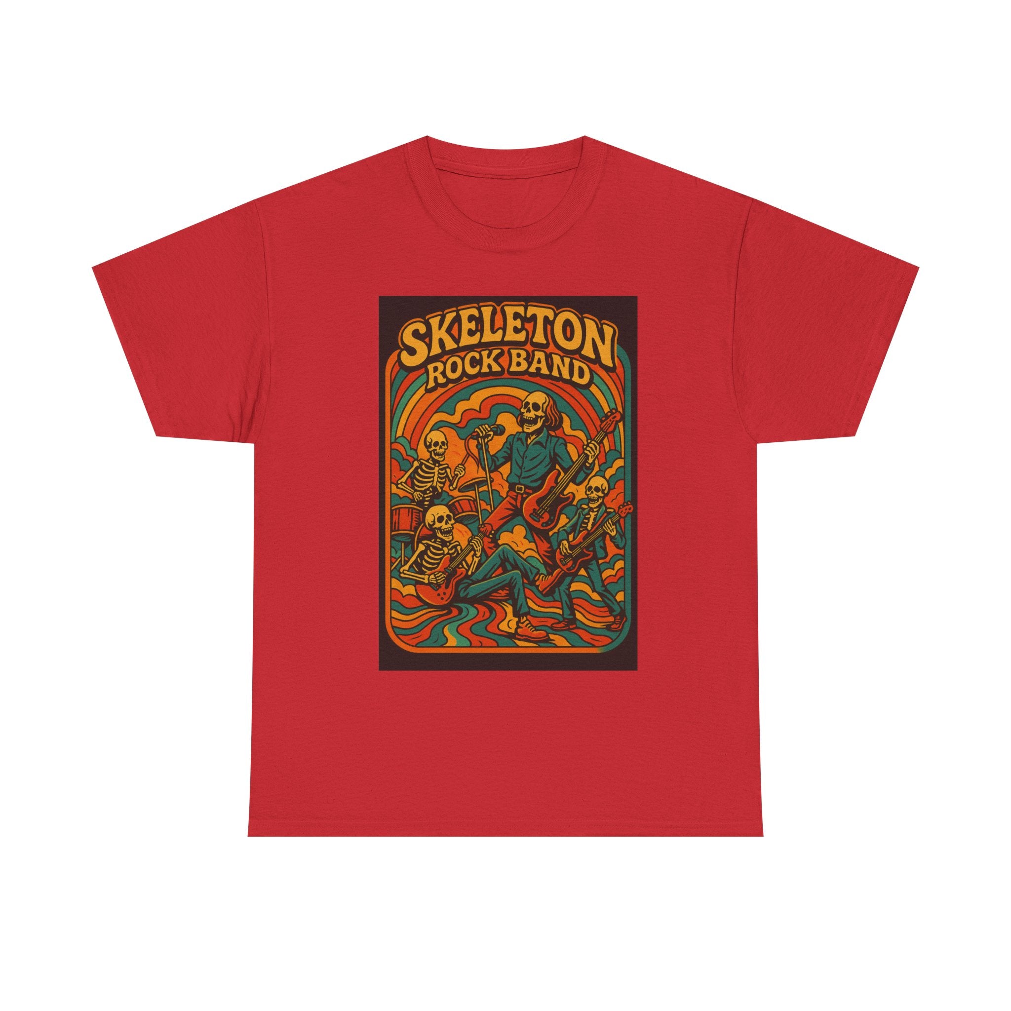 Skeleton Rock Band Unisex Tee, Retro Band Shirt, Halloween Costume Tee, Music Lover Gift, Rock and Roll Shirt