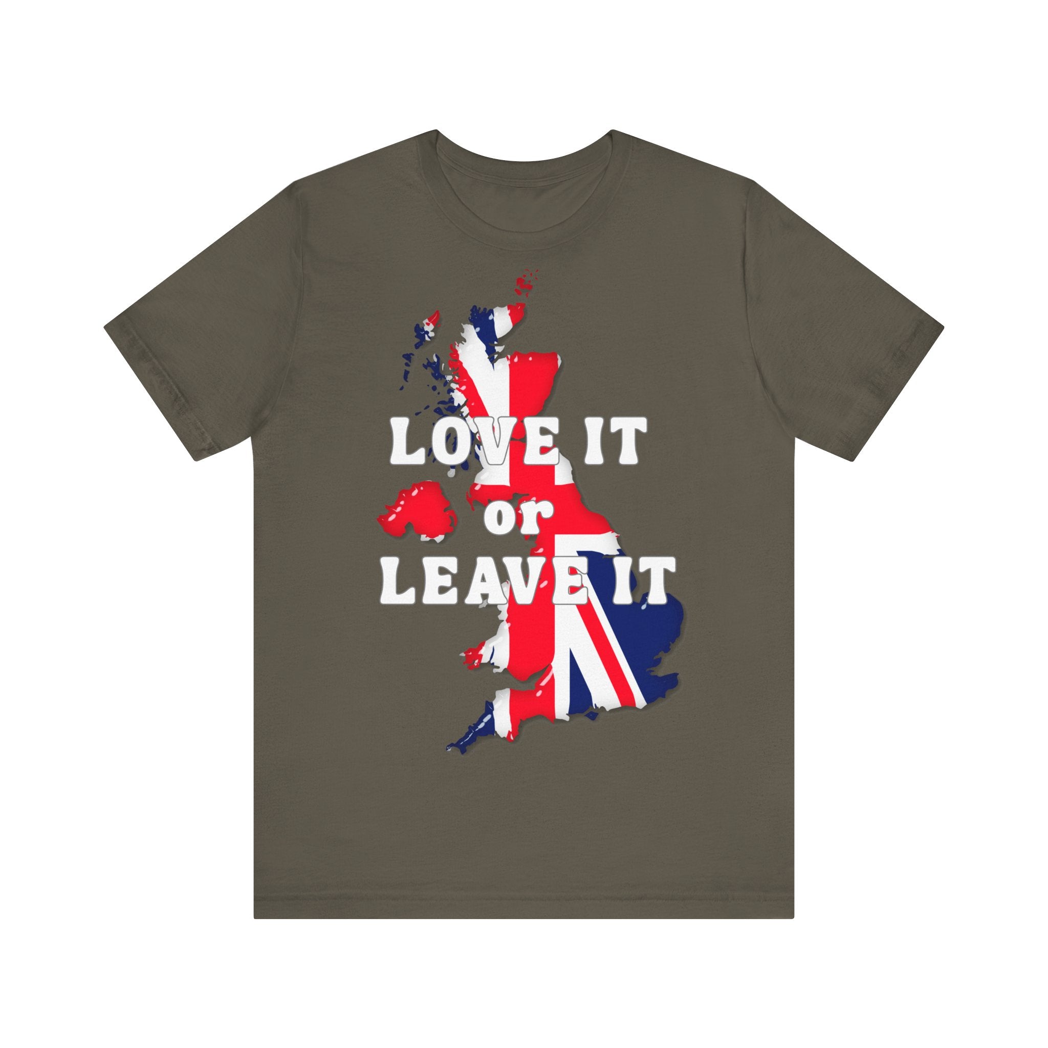 Patriotic Love It or Leave It Tee, British Pride Shirt, Unisex Graphic Top, Casual Wear, Gift for UK Lovers