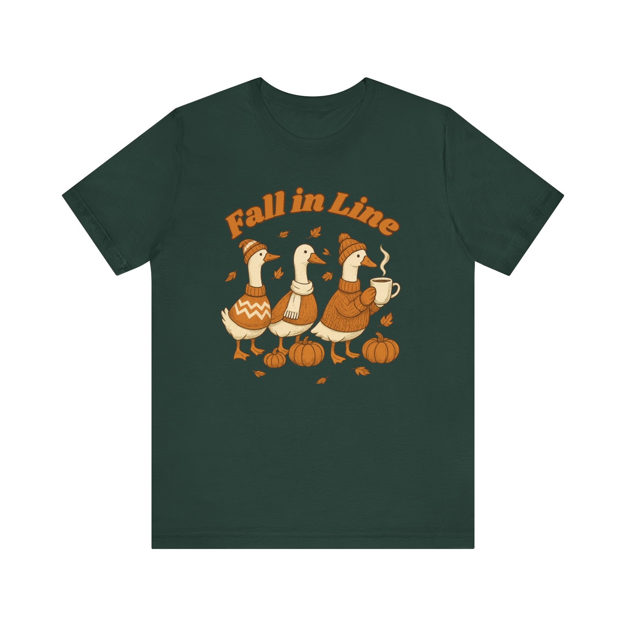 Fall in Line Unisex Tee - Cozy Autumn Graphic T-Shirt