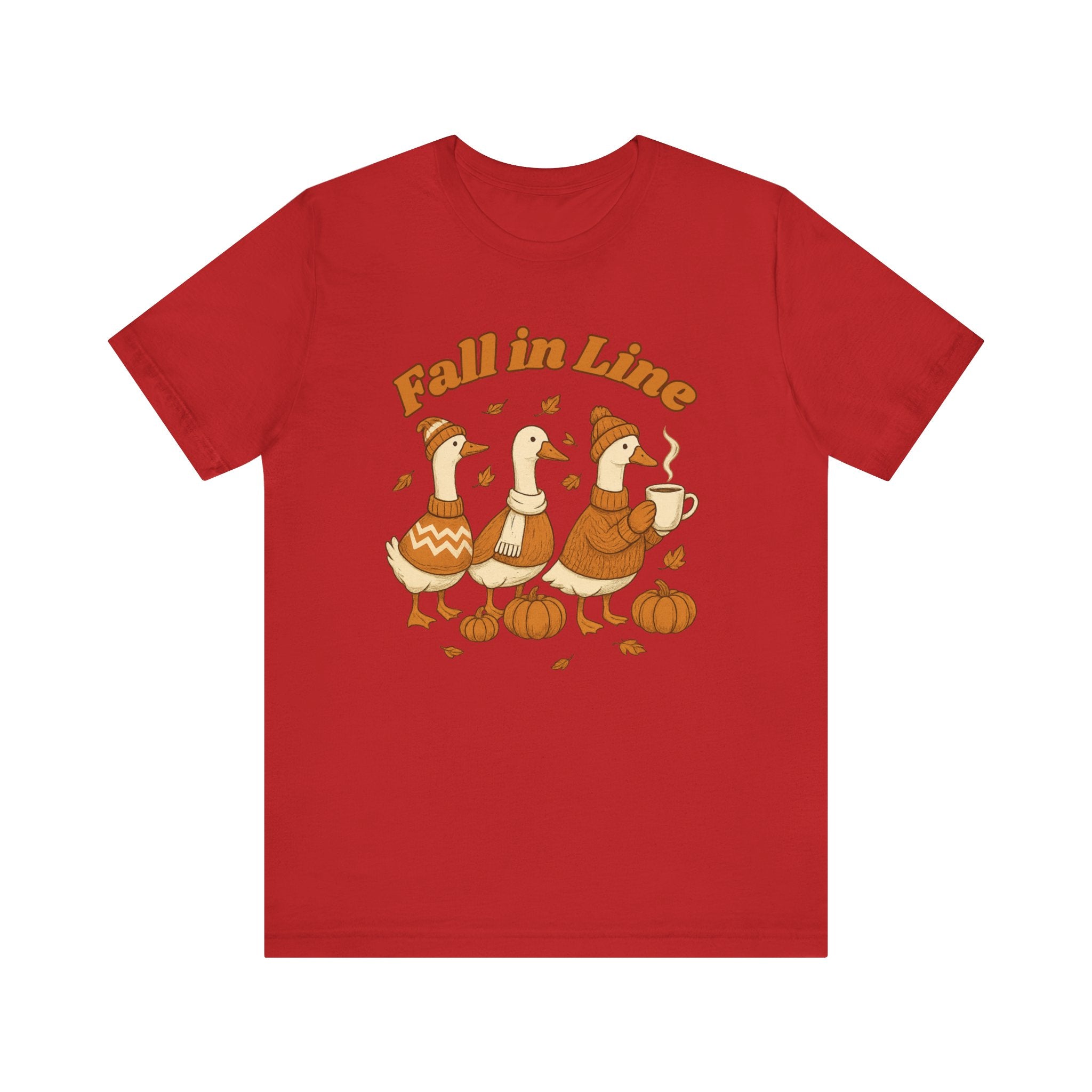 Fall in Line Unisex Tee - Cozy Autumn Graphic T-Shirt