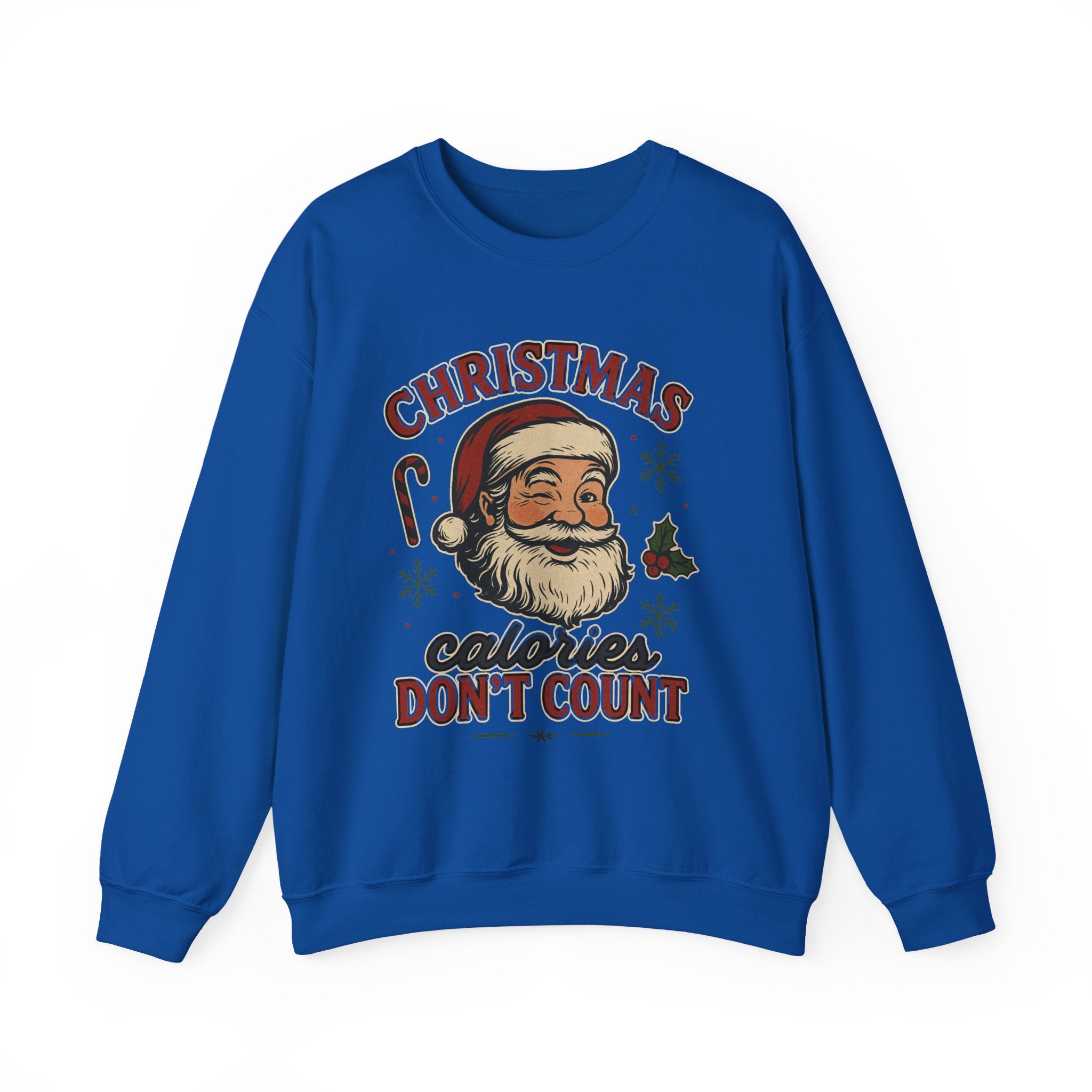 Christmas 'Calories Don't Count' Sweatshirt – Retro Santa Holiday Crewneck