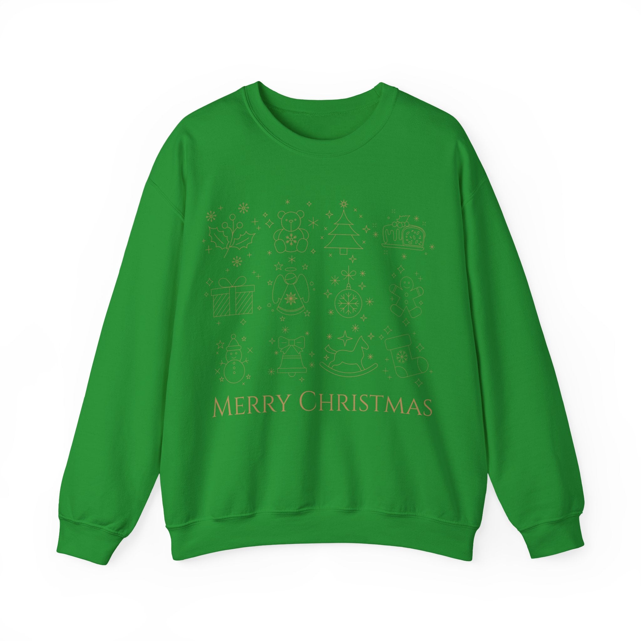 Christmas Sweatshirt — Black 'Merry Christmas' Gold Minimal Holiday Crewneck