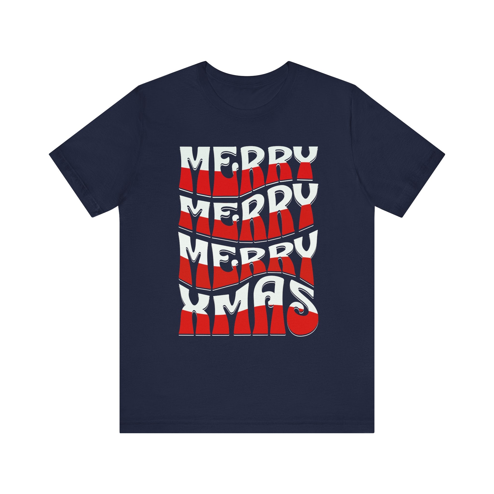Merry Christmas Retro Wave Tee — Retro Holiday Graphic T-Shirt