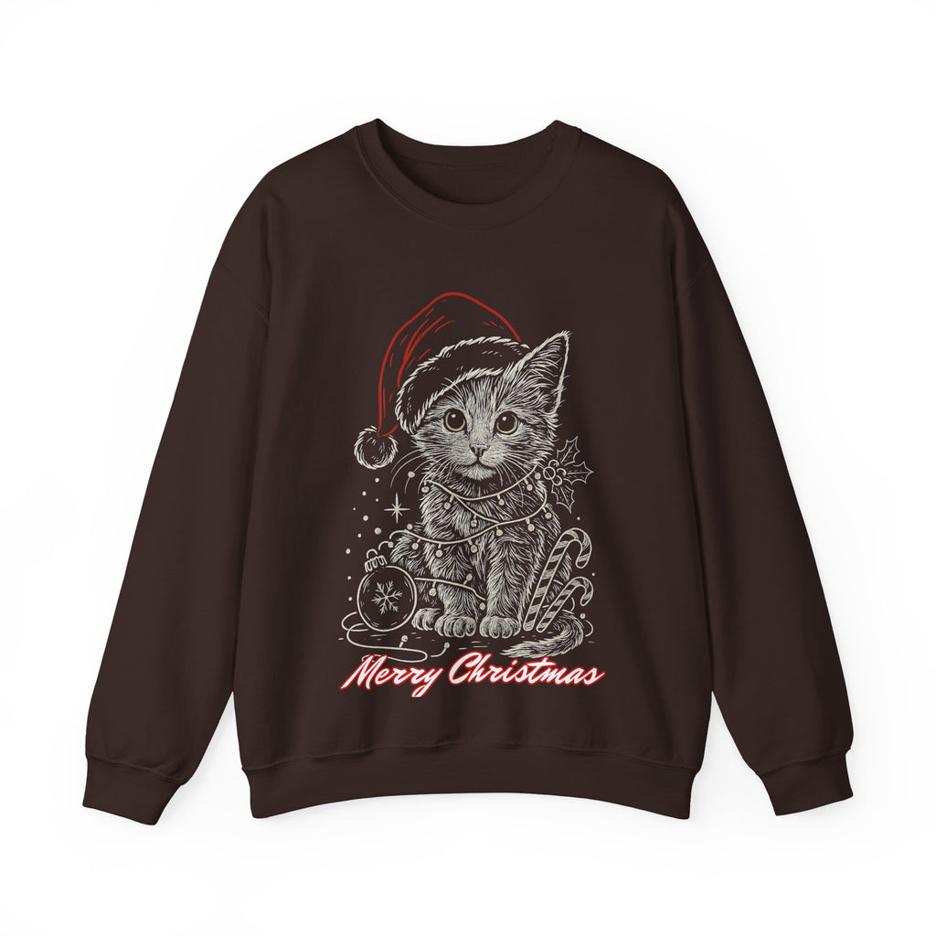 Christmas Kitten Sweatshirt — Merry Christmas Cat Holiday Crewneck