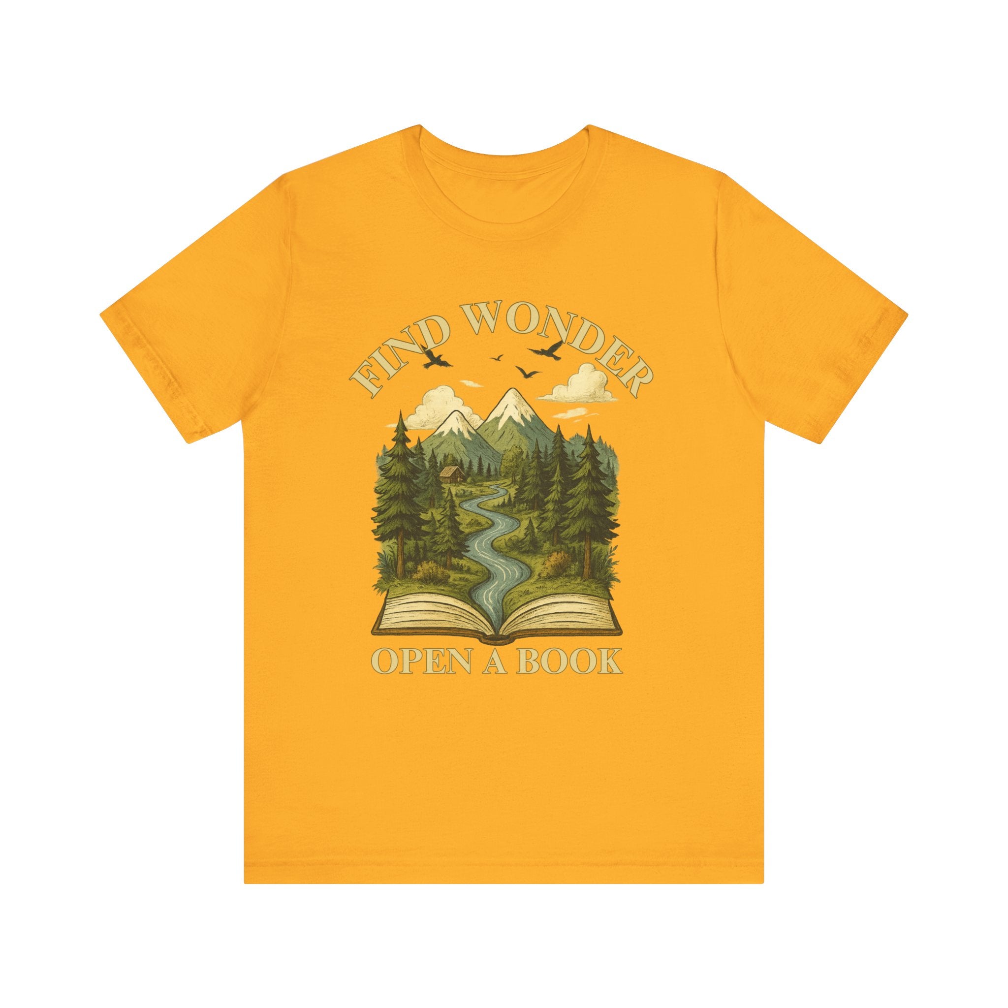 Find Wonder Open a Book Unisex Short Sleeve Tee