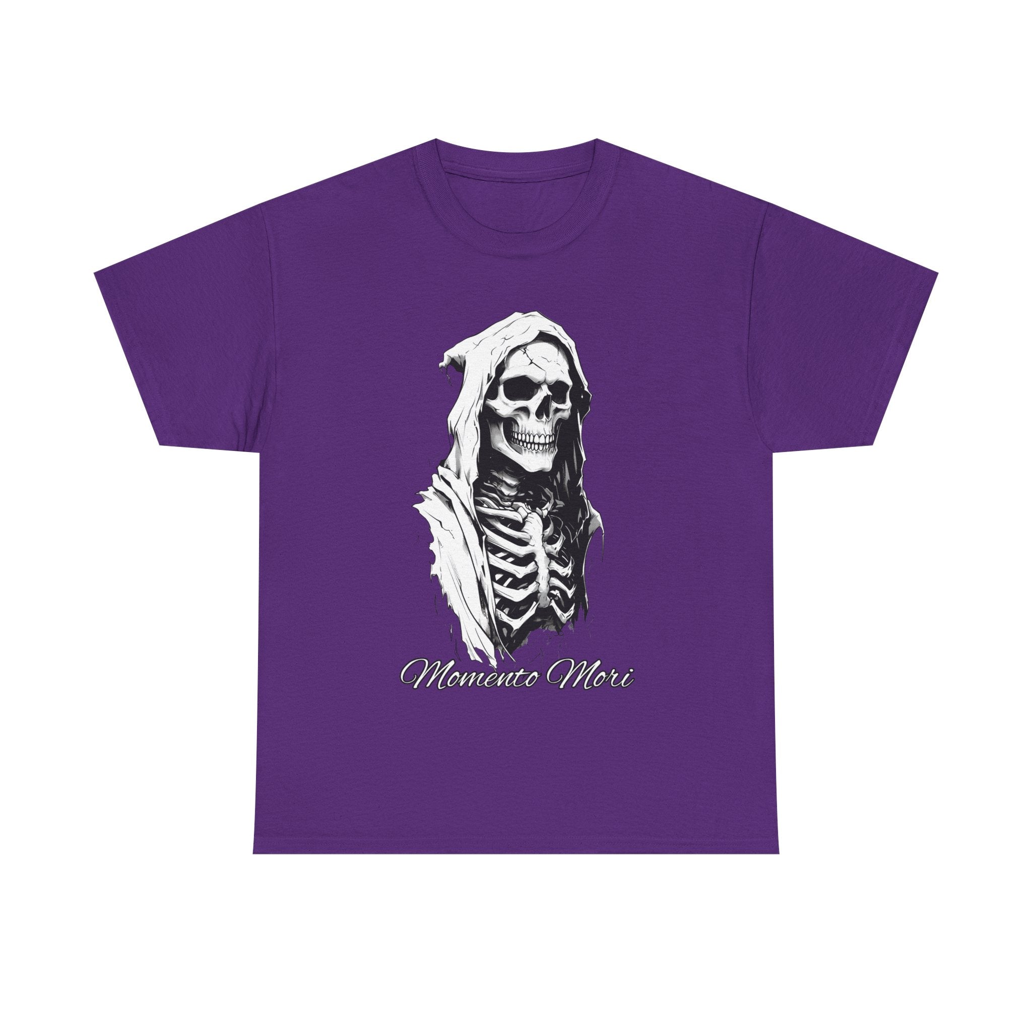 Skull Design Unisex Heavy Cotton Tee | Memoria Mortis | Halloween Shirt, Graphic Tee, Gothic Apparel, Casual Wear, Unique Gift