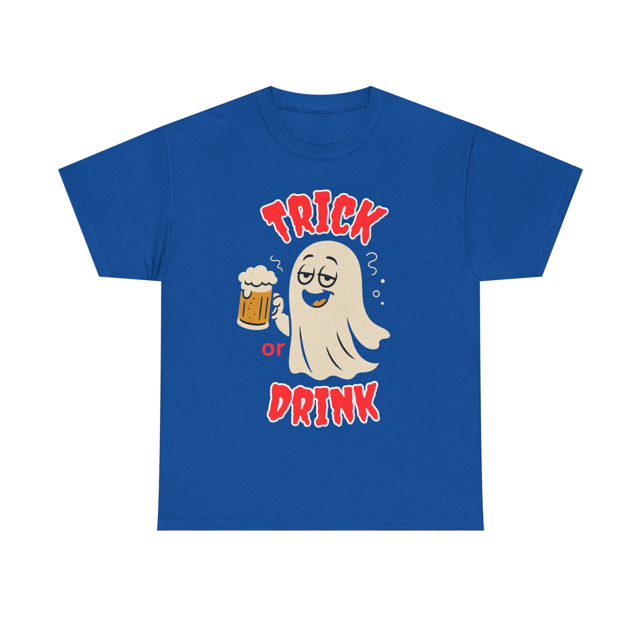 Halloween Ghost Tee - Trick or Drink Unisex Heavy Cotton T-Shirt, Funny Halloween Shirt, Halloween Party Wear, Ghost Lover Tee