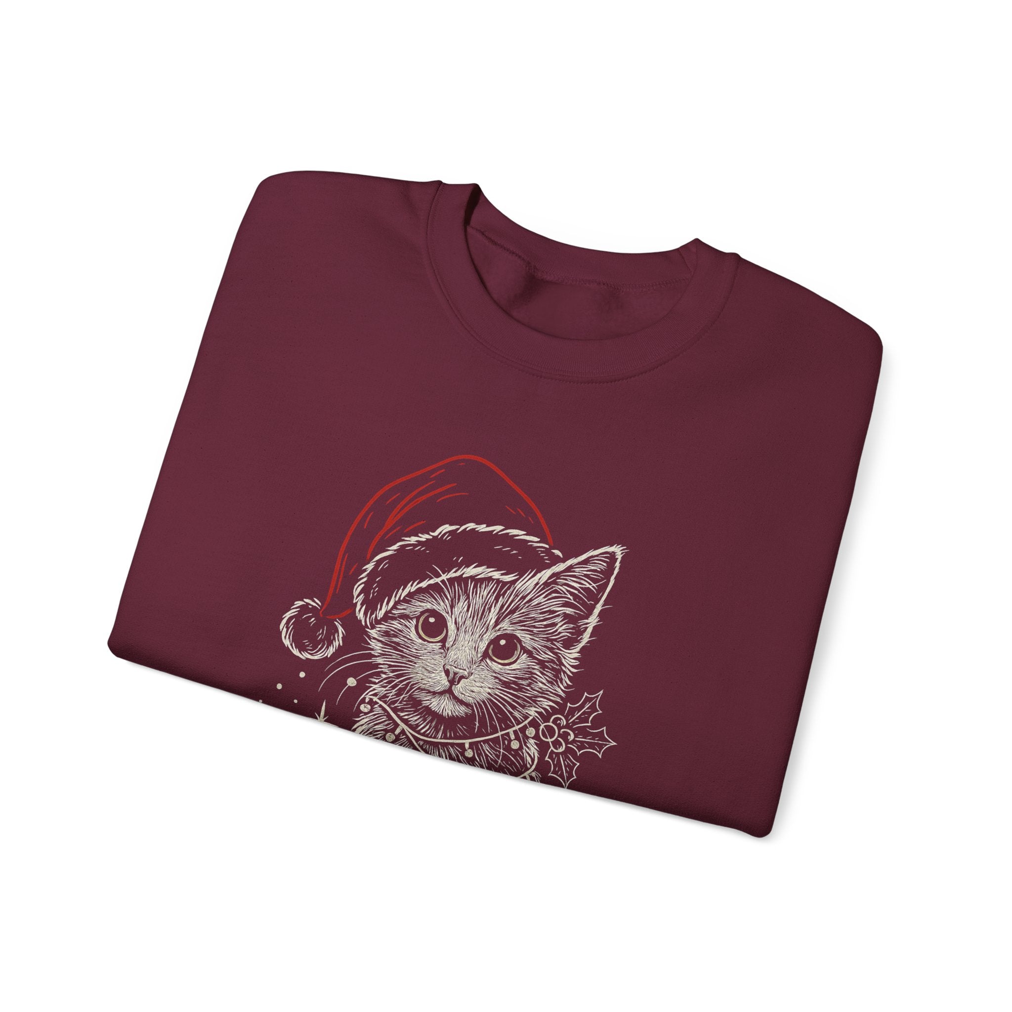 Cute Christmas Cat Crewneck Sweatshirt | Festive Holiday Sweatshirt, Gift for Cat Lovers, Cozy Winter Wear, Unique Cat Apparel, Fun [...]