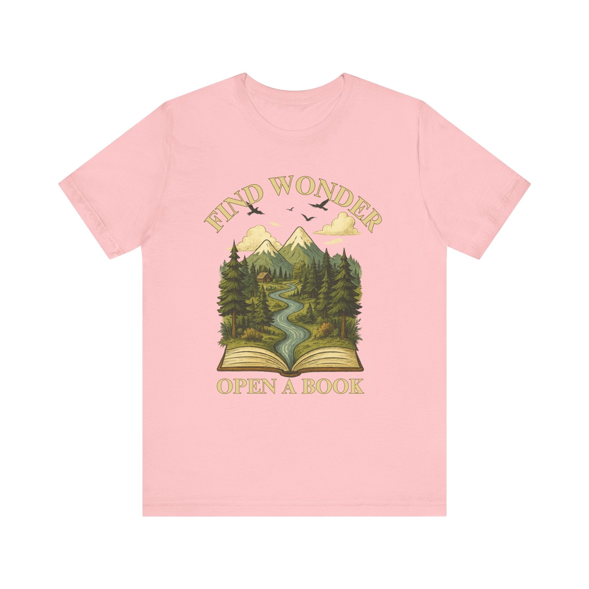 Find Wonder Open a Book Unisex Short Sleeve Tee