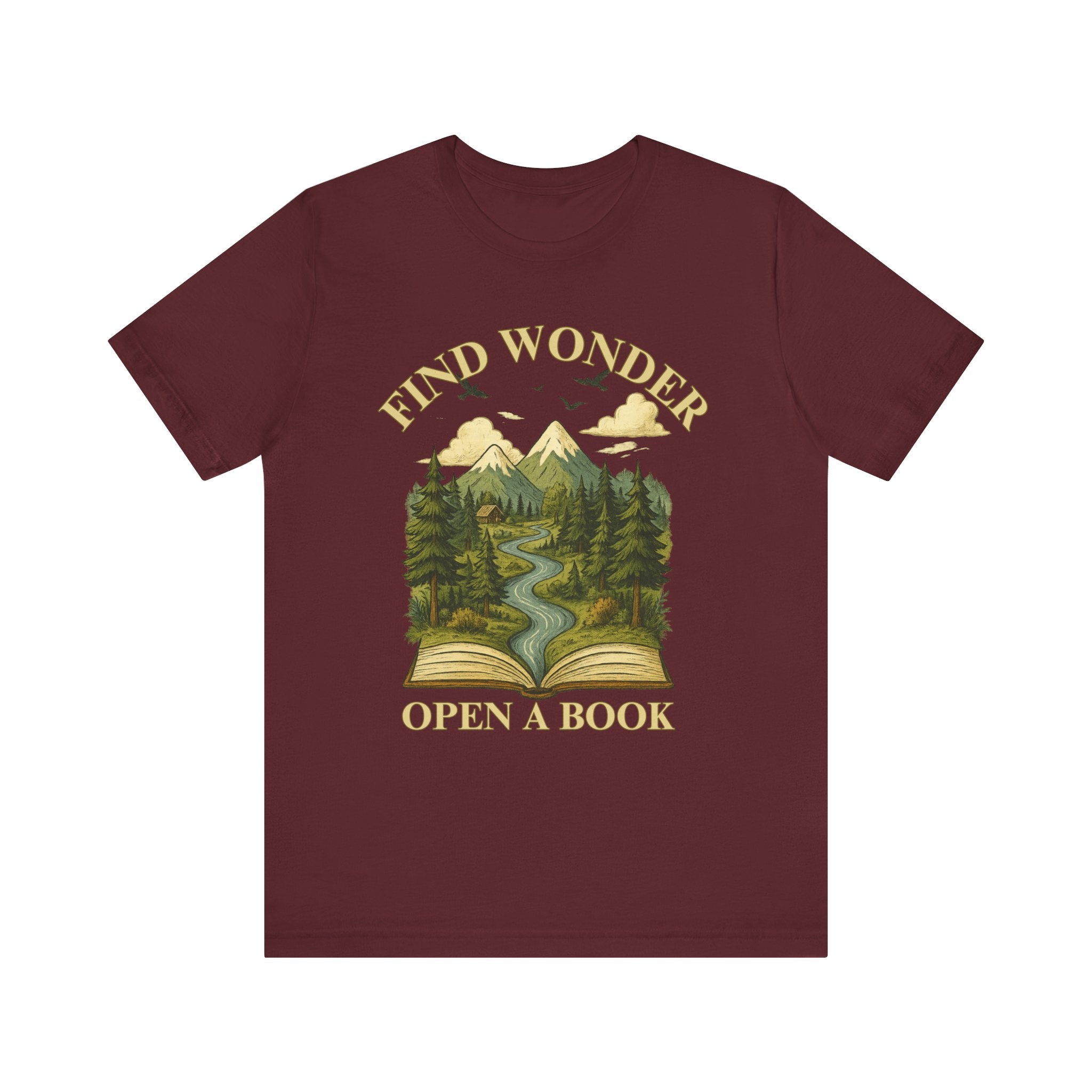 Find Wonder Open a Book Unisex Short Sleeve Tee