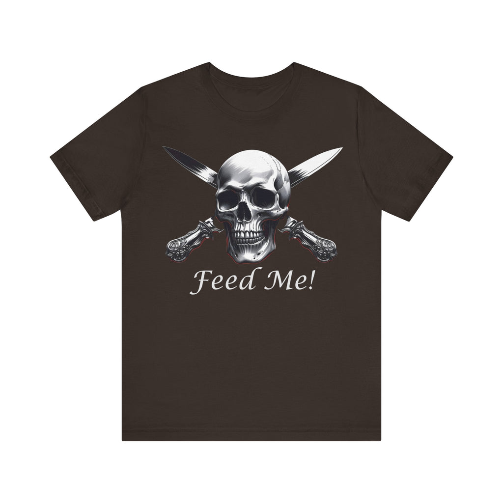 Skull Feed Me Tee, Edgy Graphic T-Shirt, Humour, Punk Fashion Shirt, Unisex Casual Wear