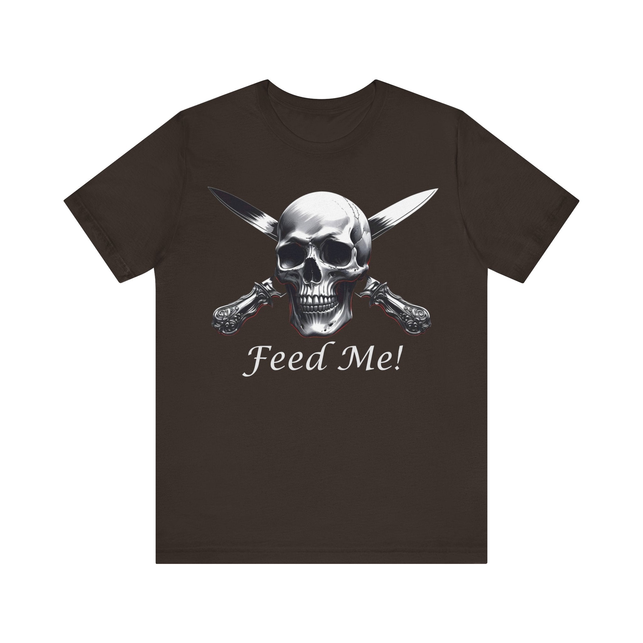 Skull Feed Me Tee, Edgy Graphic T-Shirt, Humour, Punk Fashion Shirt, Unisex Casual Wear